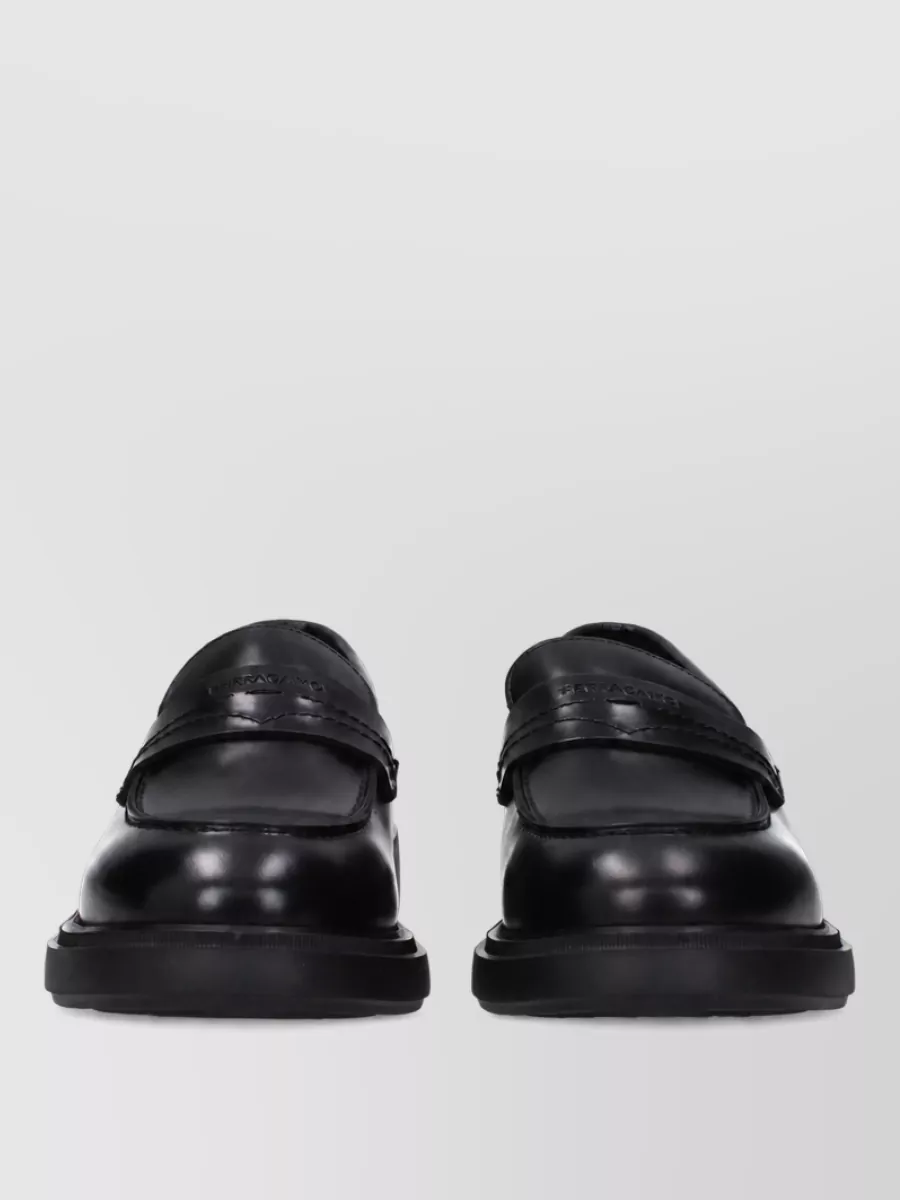 Ferragamo Leather Monk Shoes