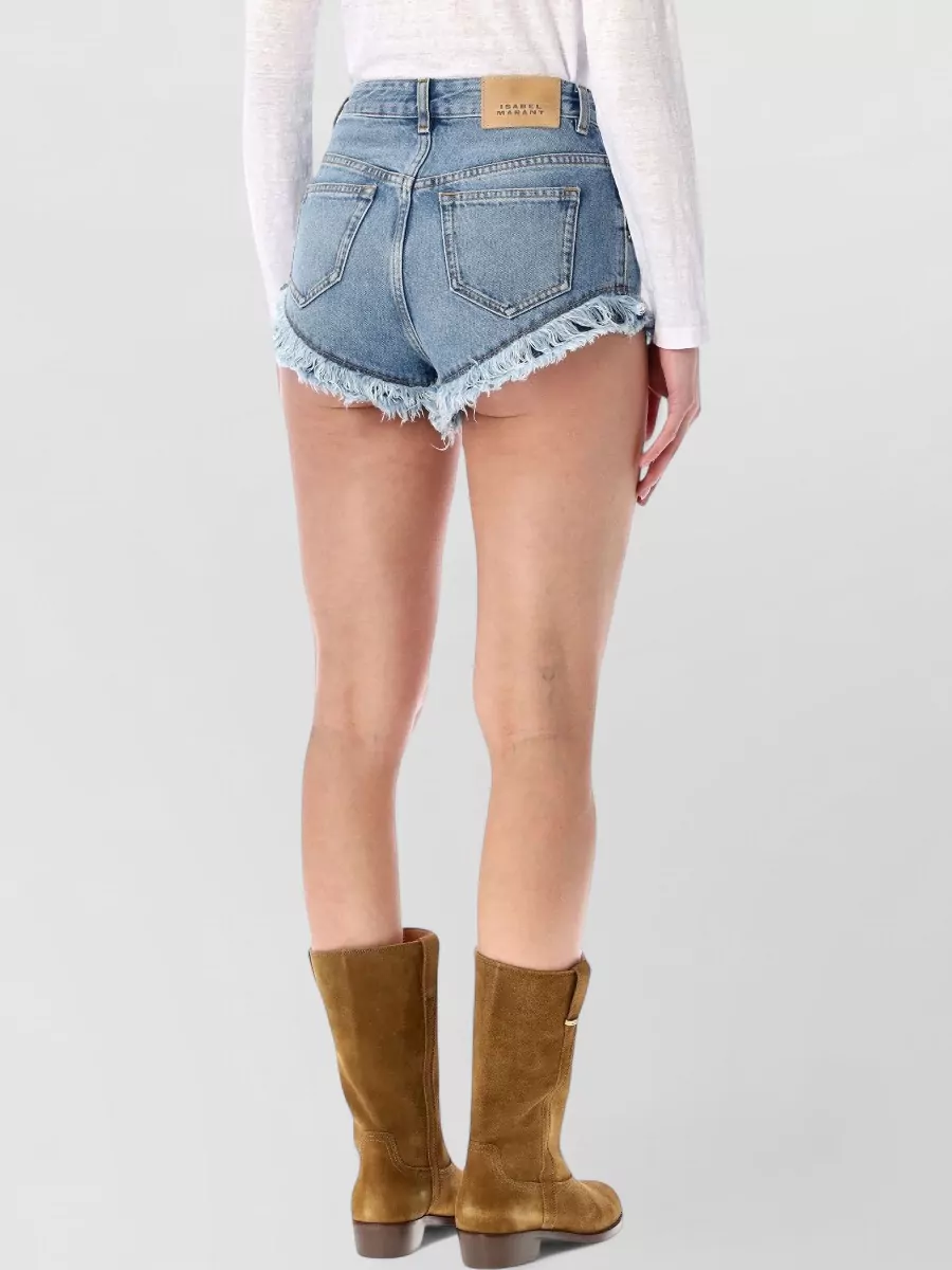 Isabel Marant Etoile High Waist Denim Shorts Back Pockets