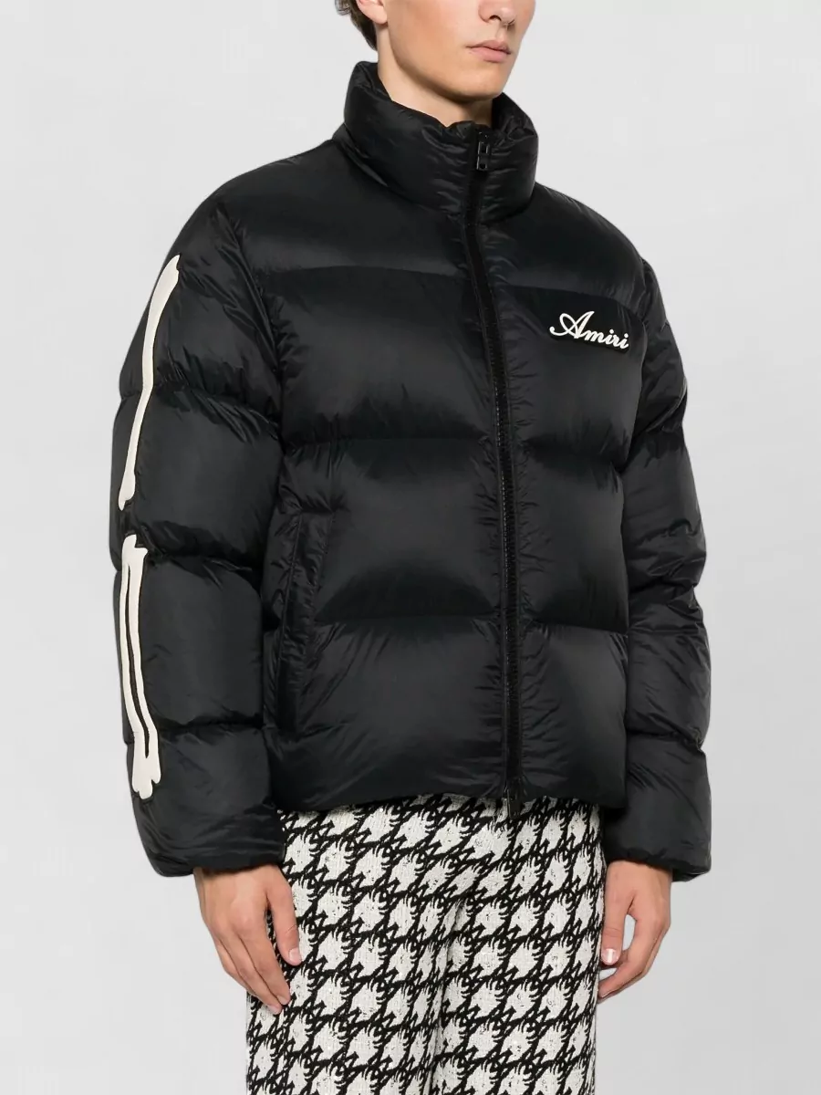 Amiri Bones Patch High Collar Puffer Jacket