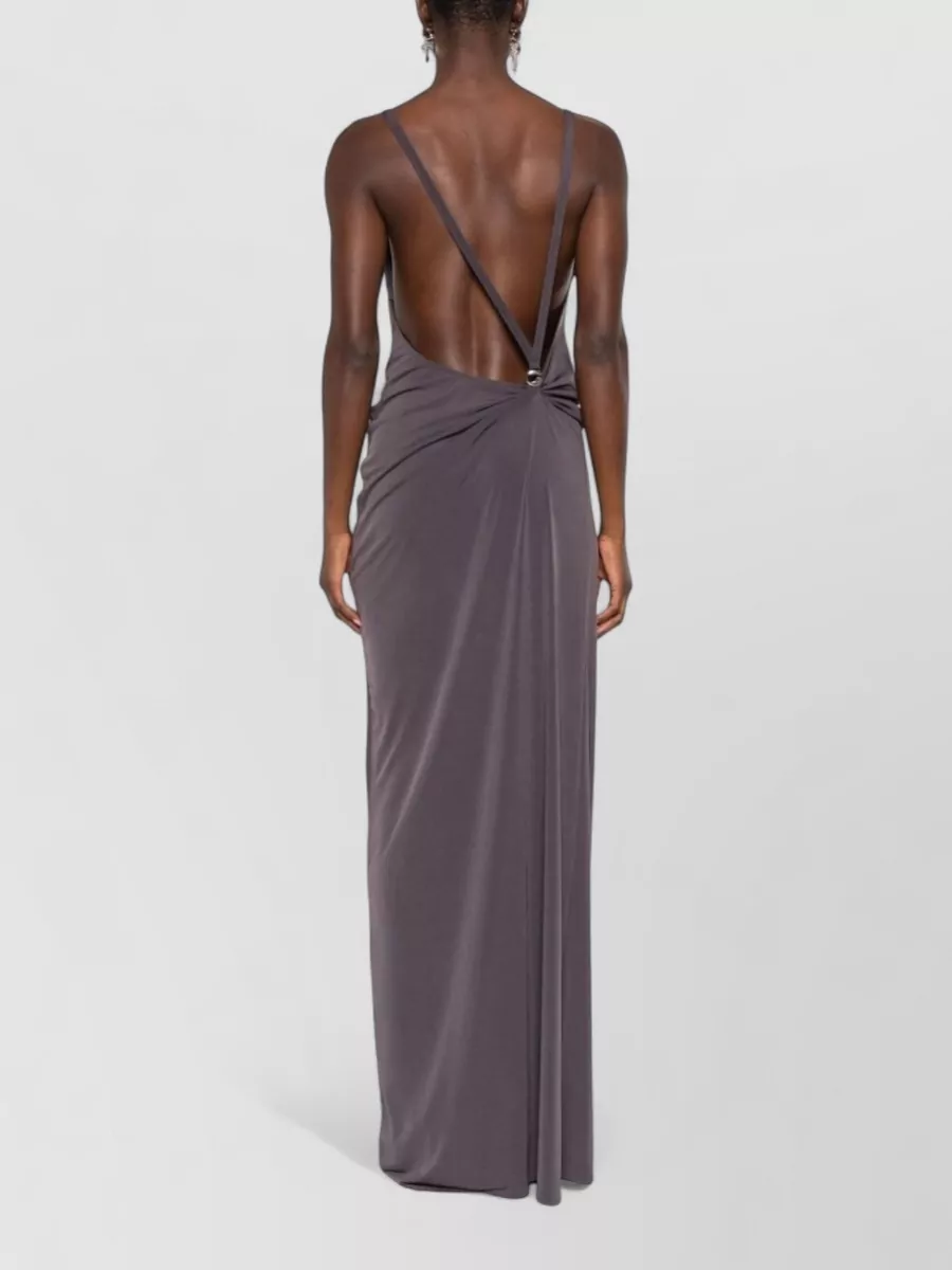 Coperni Draped Cowl Neck Maxi Dress Open Back