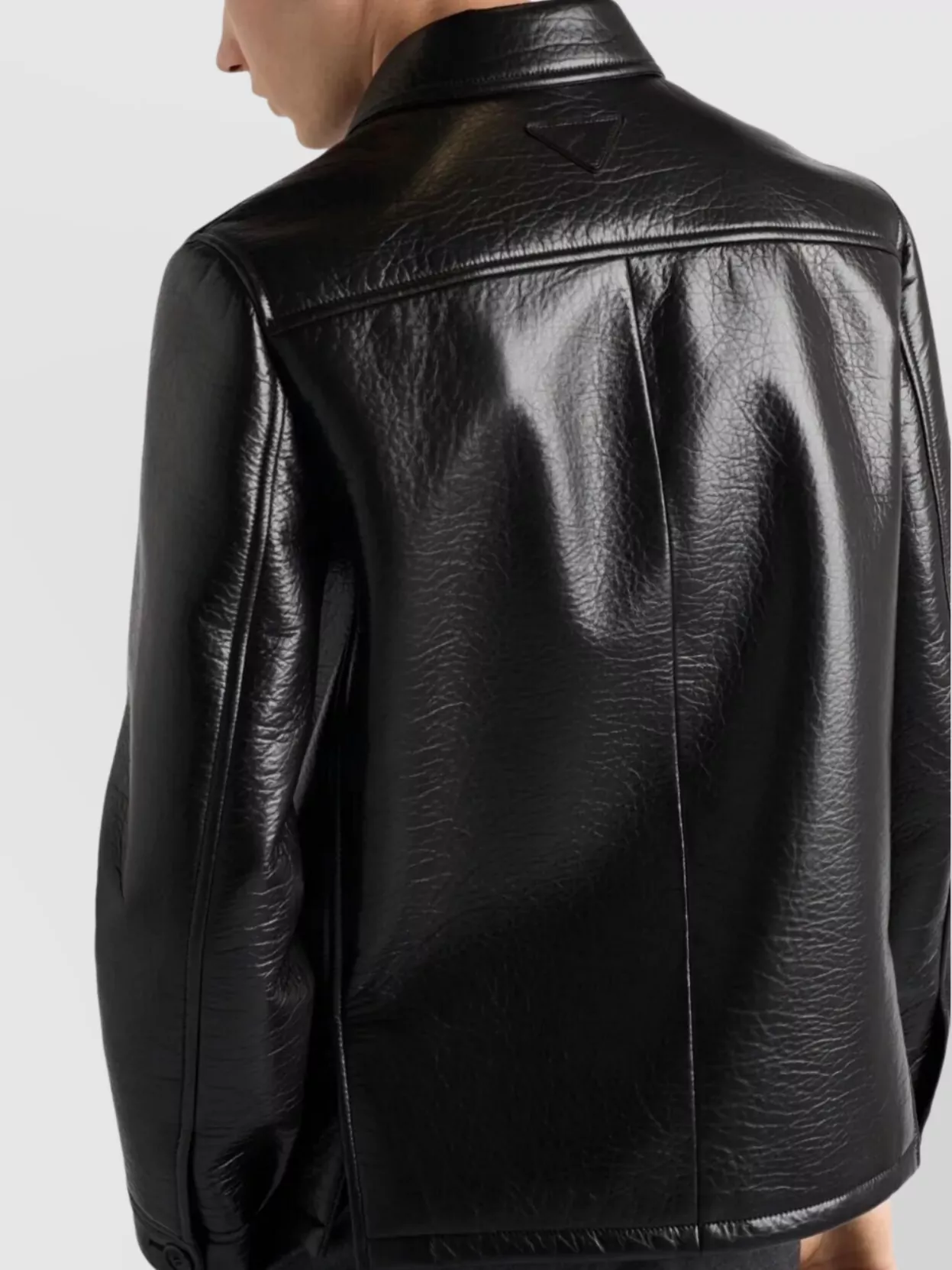 Prada Textured Leather Caban Style Jacket