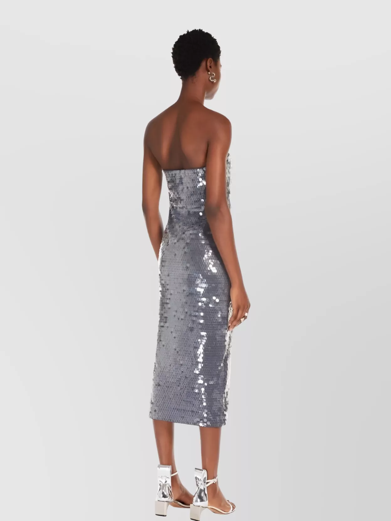 Sportmax Sequin Strapless Midi Dress