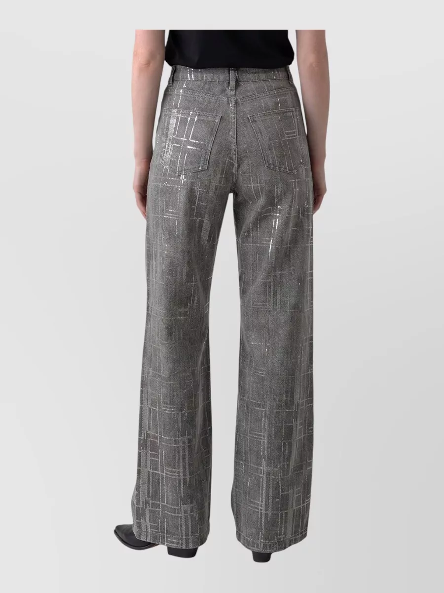 Federica Tosi Sequined Mid-Rise Wide-Leg Denim Jeans