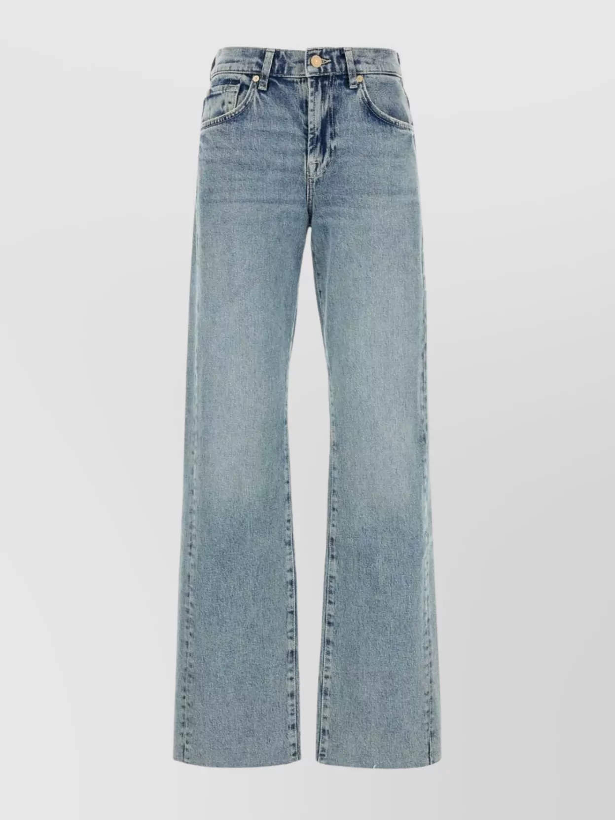 7 For All Mankind Wide-leg Faded Wash Denim Jeans