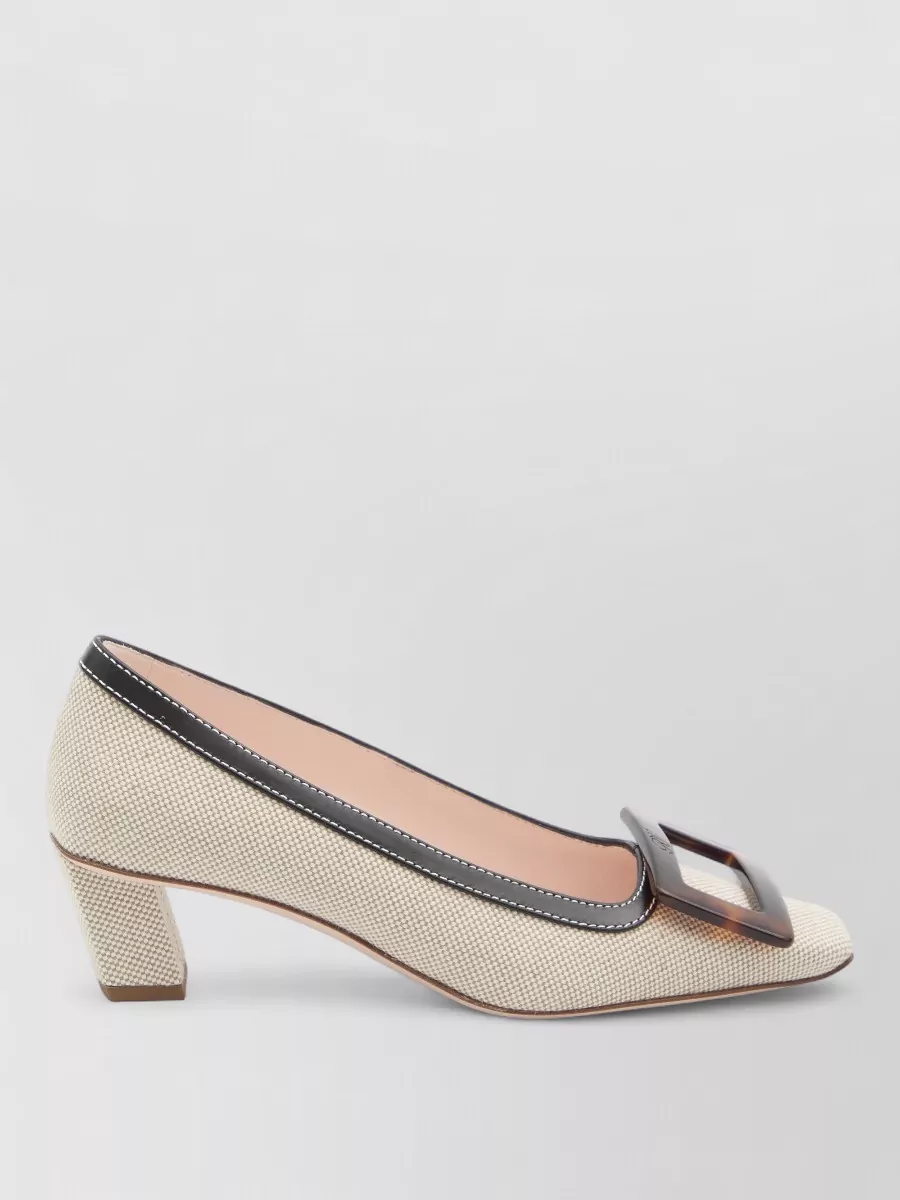 Roger Vivier Belle Vivier Canvas Pumps Leather Inserts