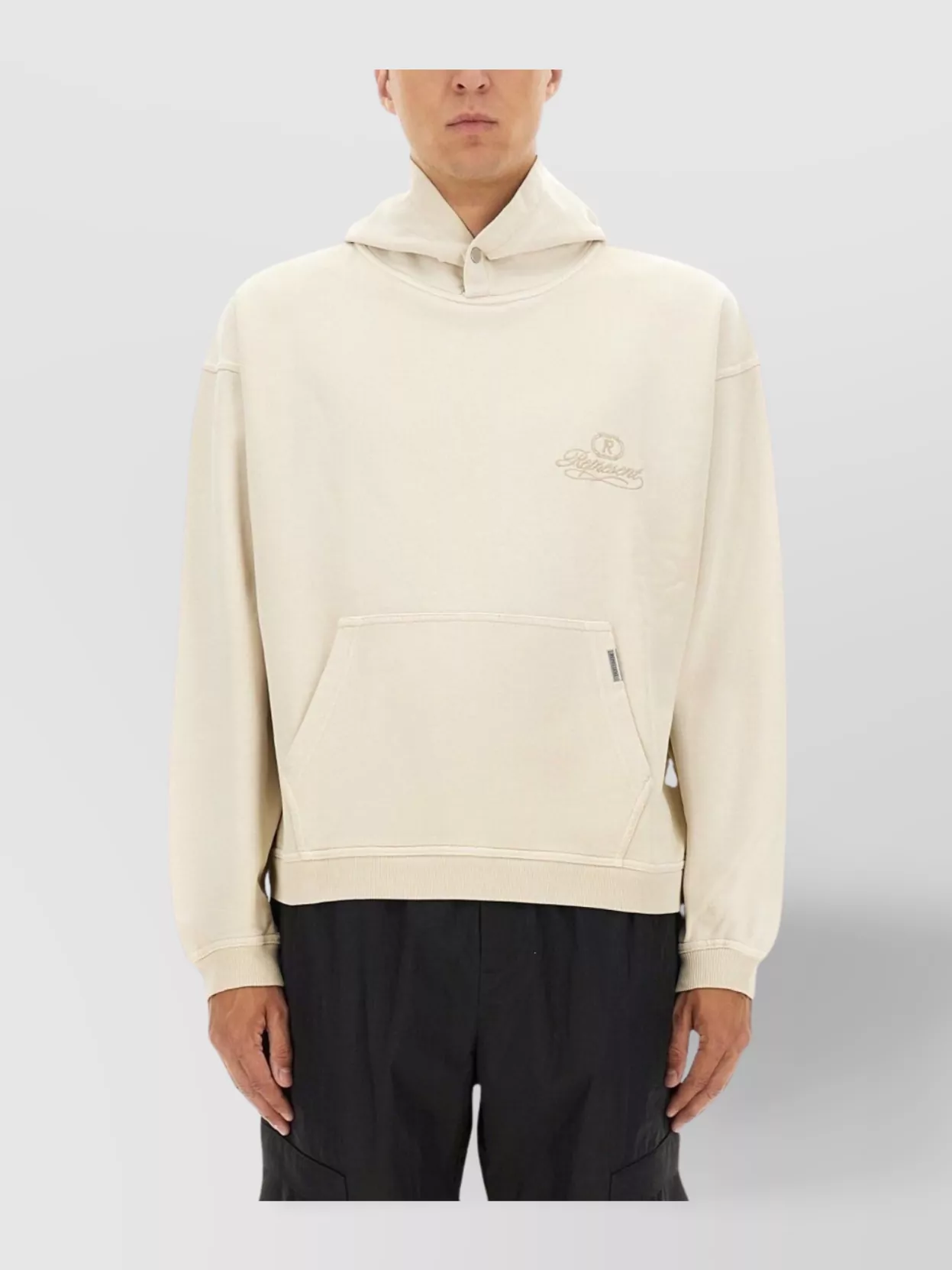 Represent Hooded Knitwear Kangaroo Pocket In White