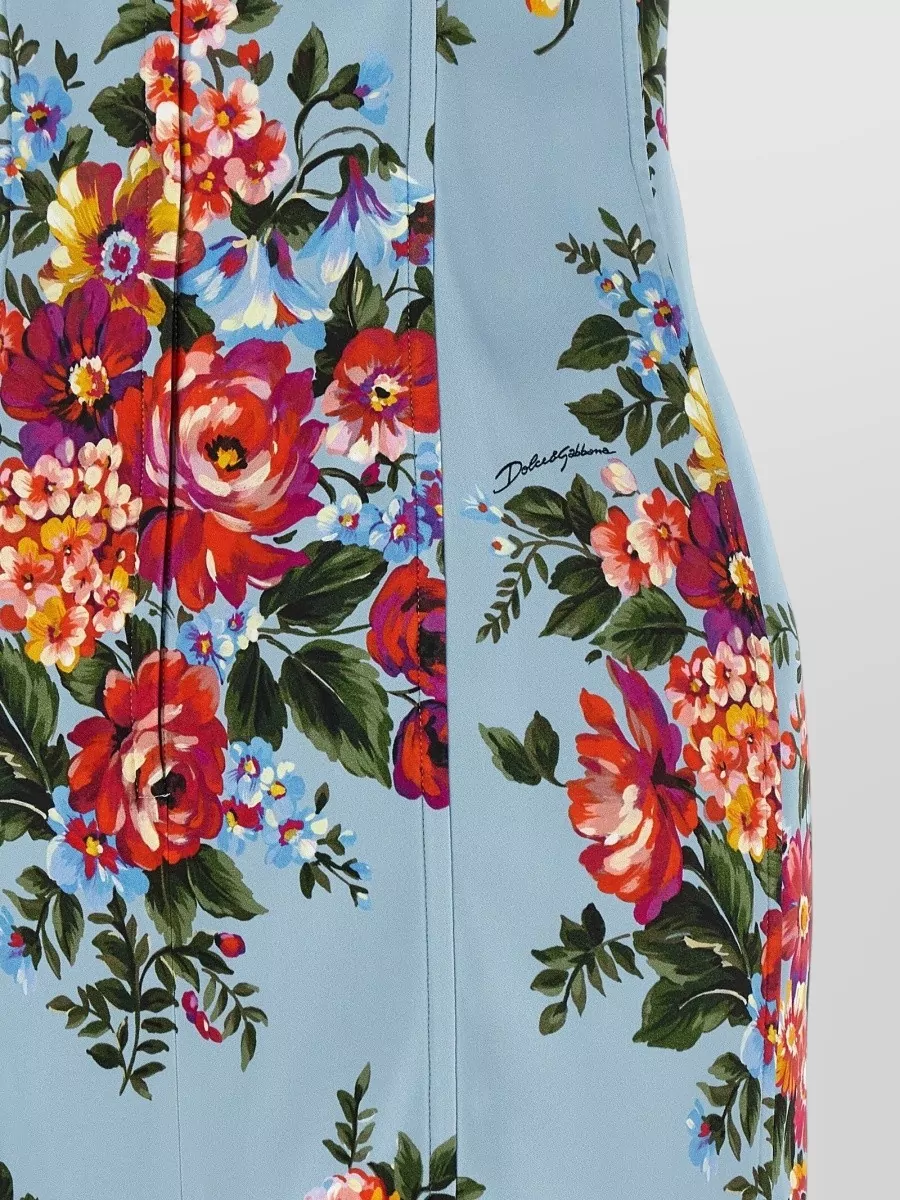 Dolce&Gabbana Floral-Print Satin Midi Dress