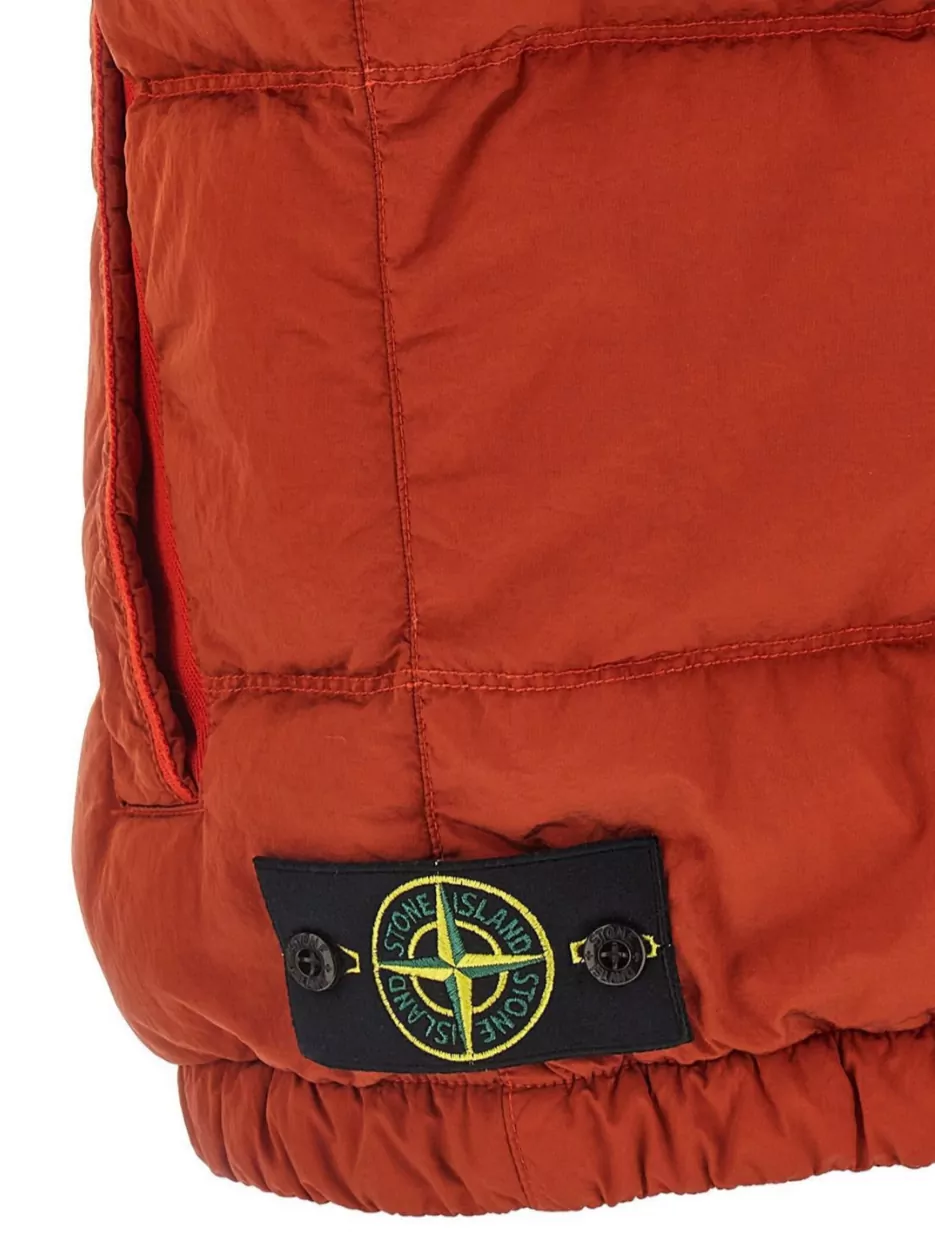 Stone Island Quilted Vest With High Collar And Pockets