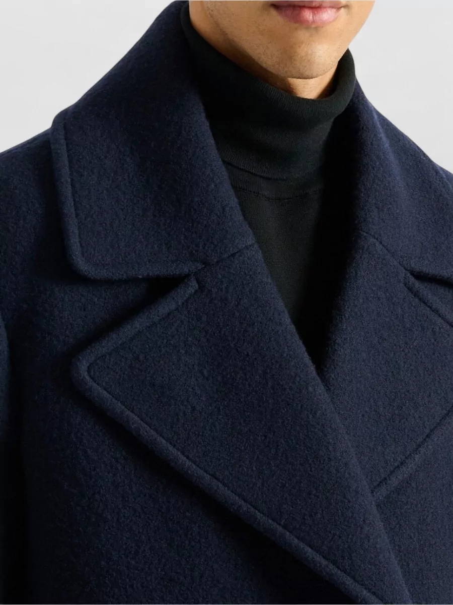 Balmain Virgin Wool Double-Breasted Caban Coat