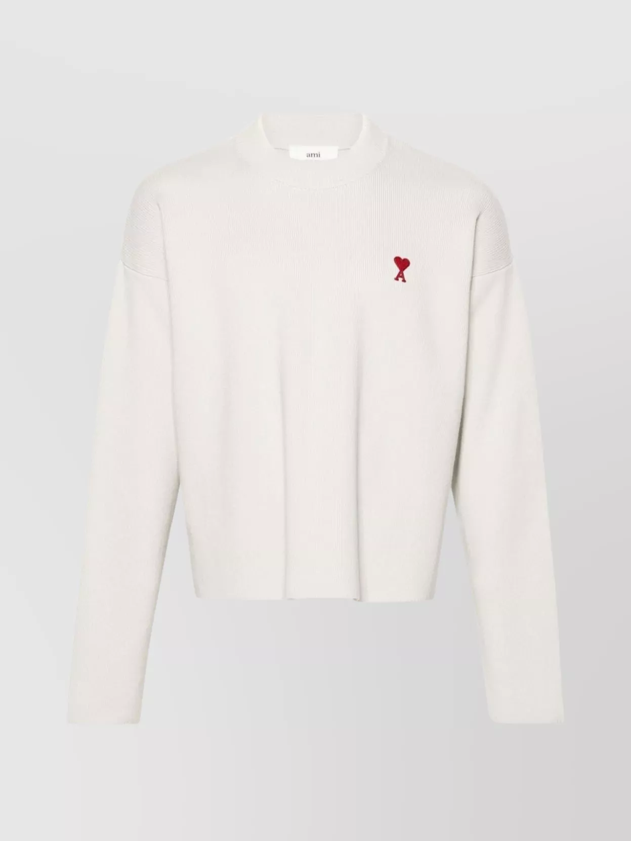 Shop Ami Alexandre Mattiussi Organic Cotton Crewneck Sweater With Drop Shoulder