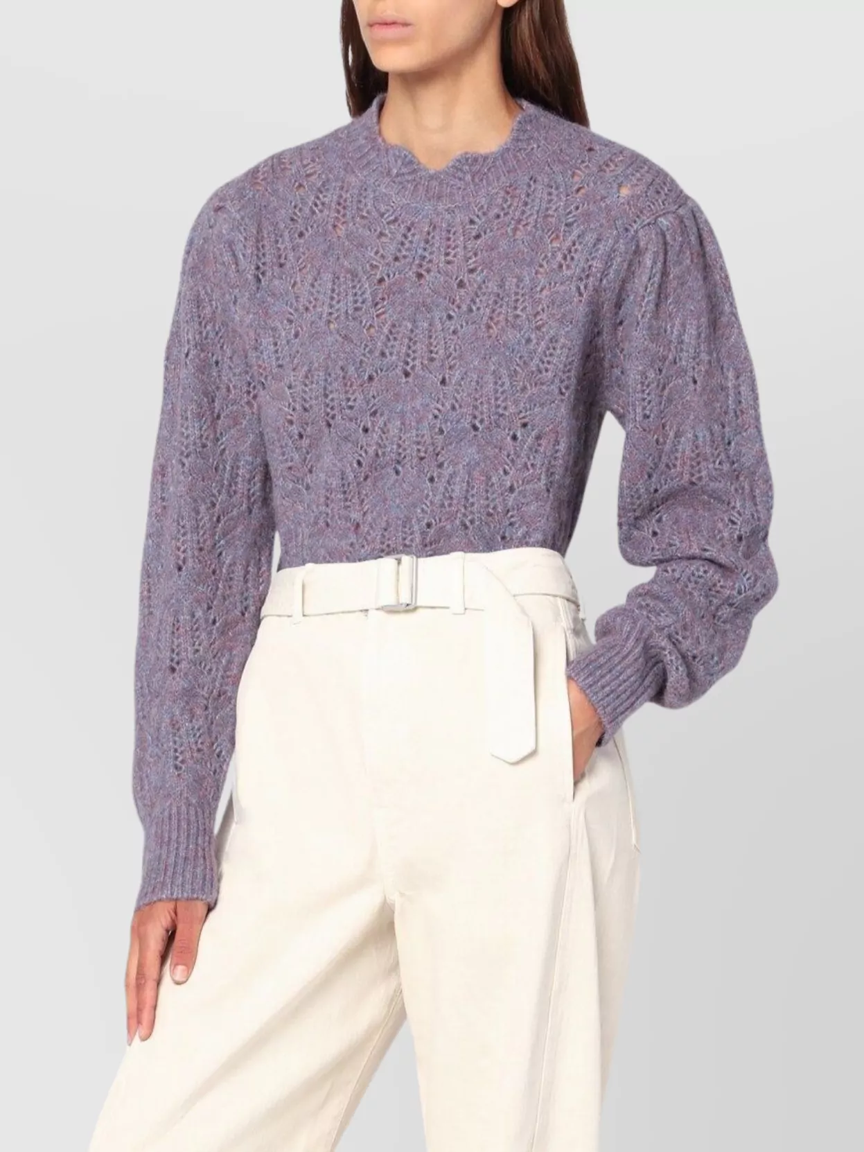 Isabel Marant Étoile Blue-violet Openwork Alpaca-blend Sweater Women In Purple