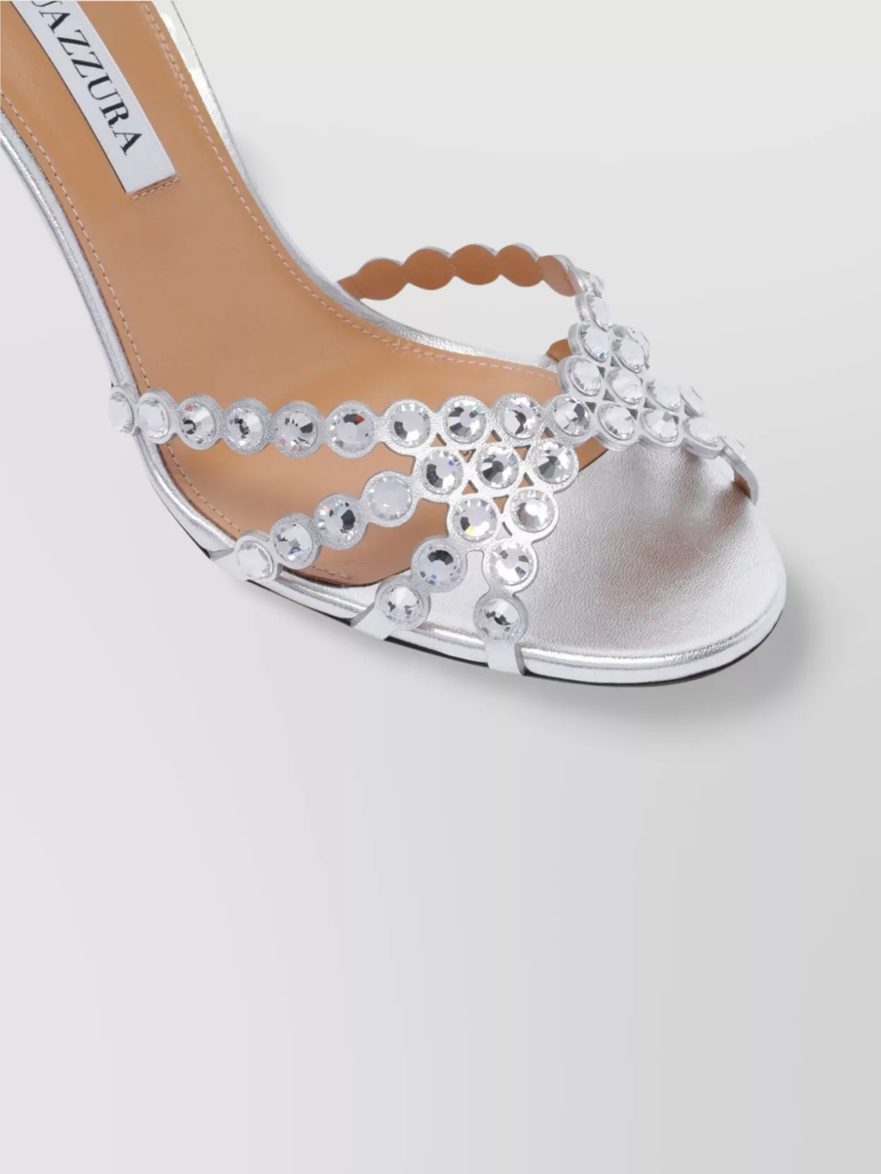 Aquazzura Tequila 85 Crystal-embellished Sandals In Metallic