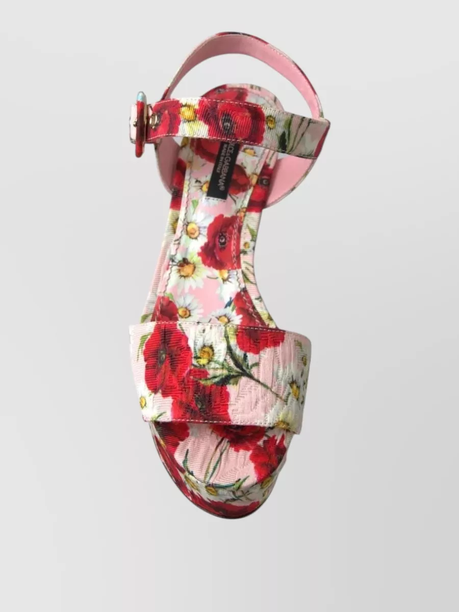 Dolce&Gabbana Floral-Print Wedge Sandals