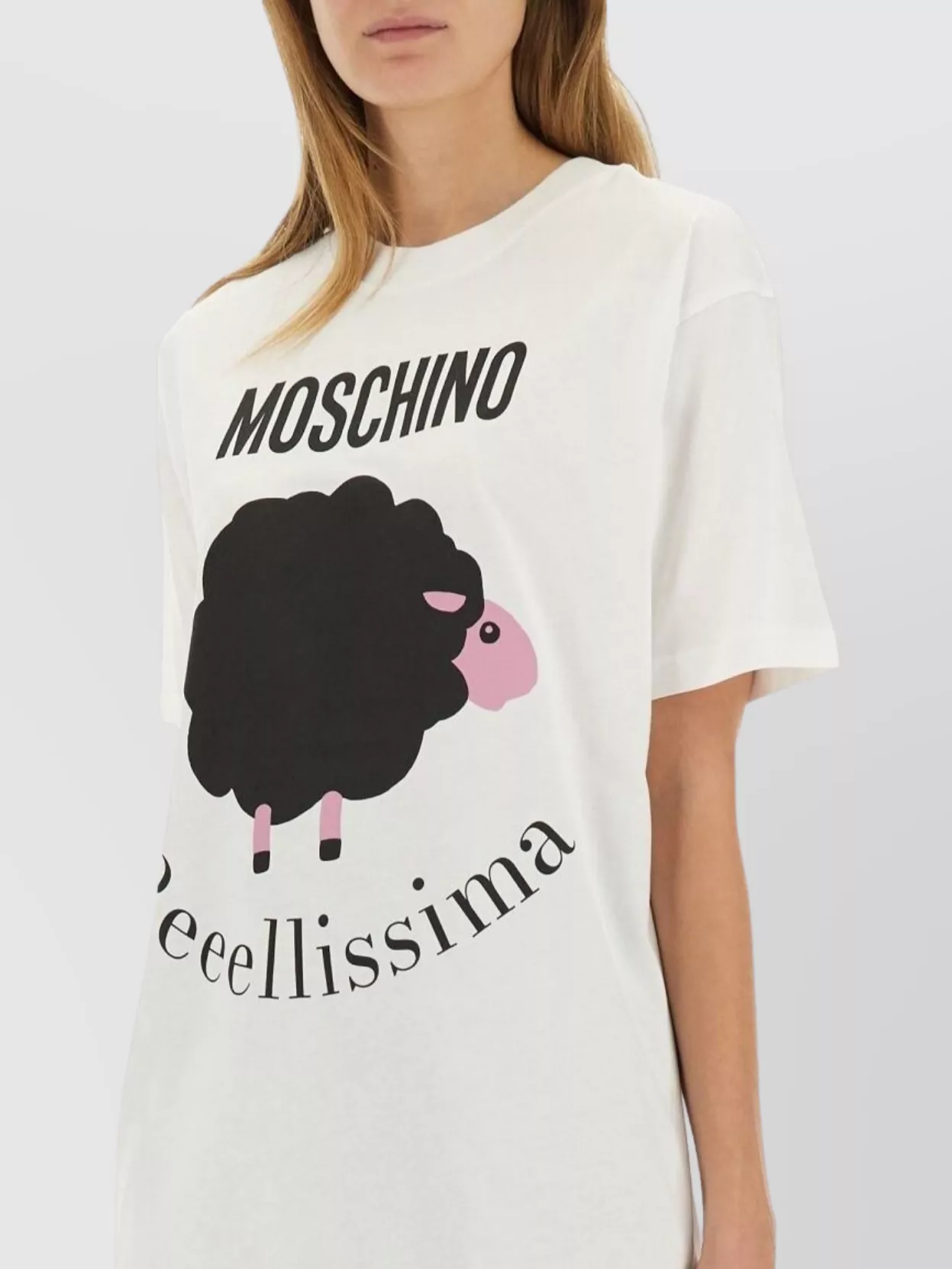 Moschino Graphic Print Short Sleeve Crew Neck T-Shirt
