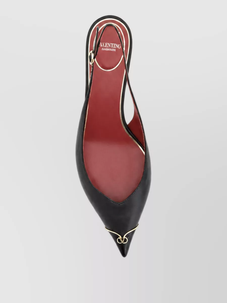 Valentino Garavani Leather Vlogo Slingback Mules