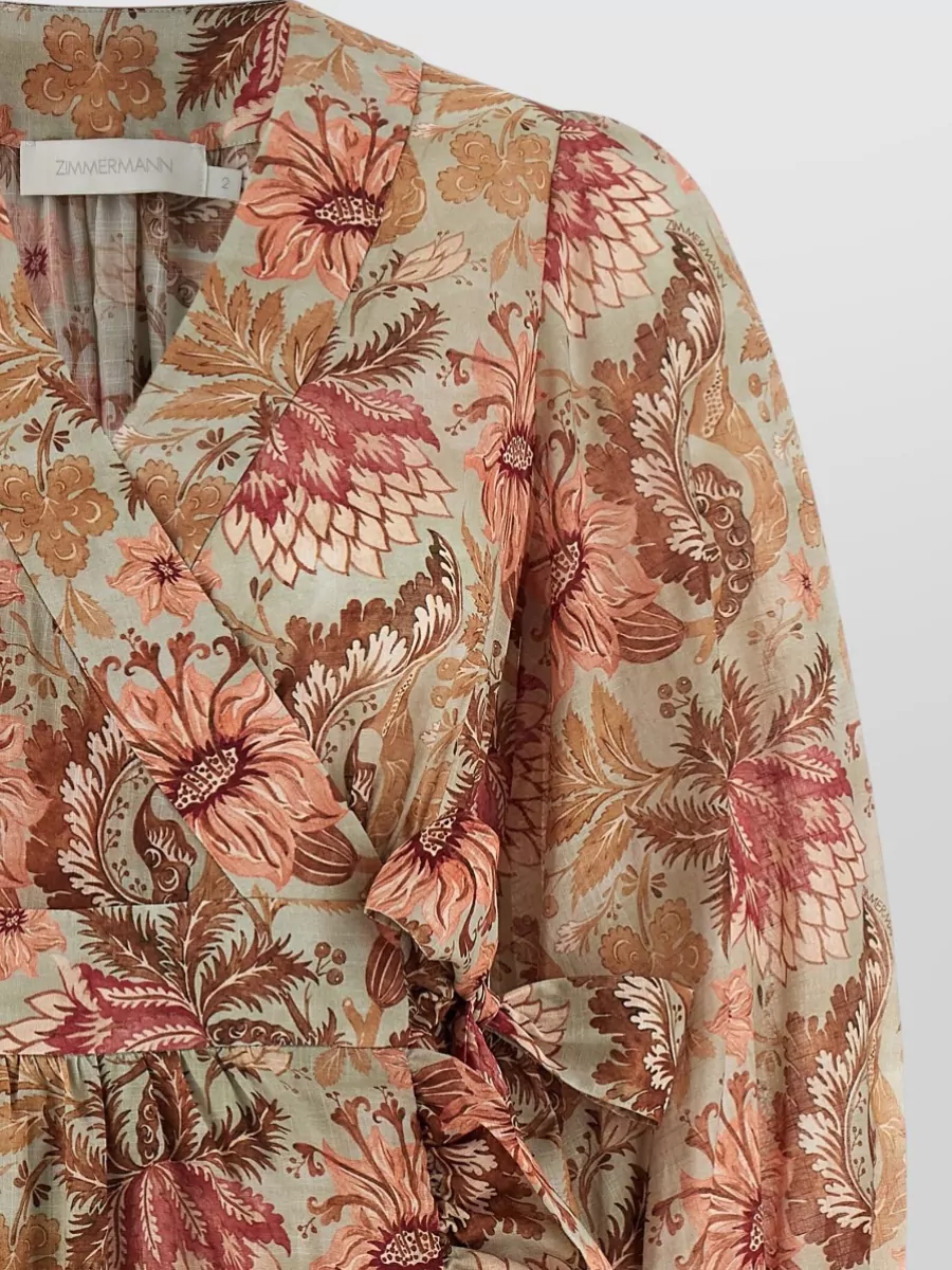 Zimmermann Cotton Floral-Print Wrap Mini Dress