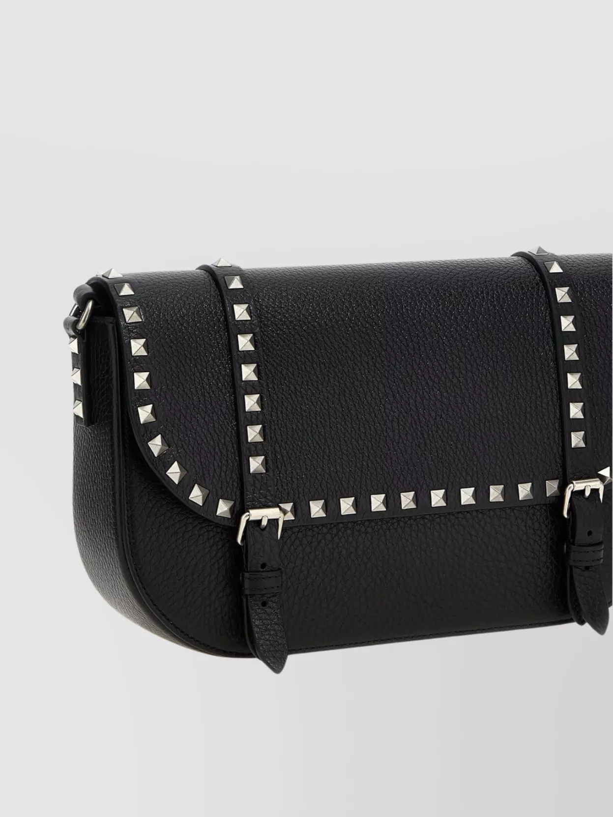 Valentino Adjustable Strap Studded Leather Messenger Bag