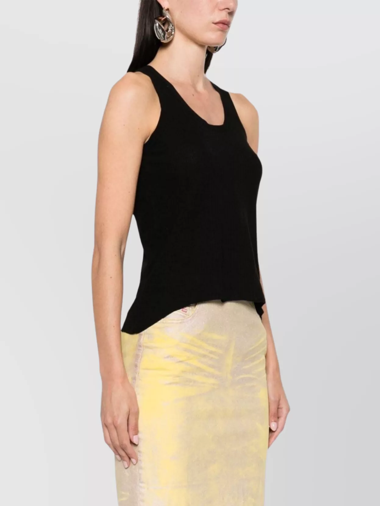 Maison Margiela Lightweight Ribbed Tank Top With Stretch Design