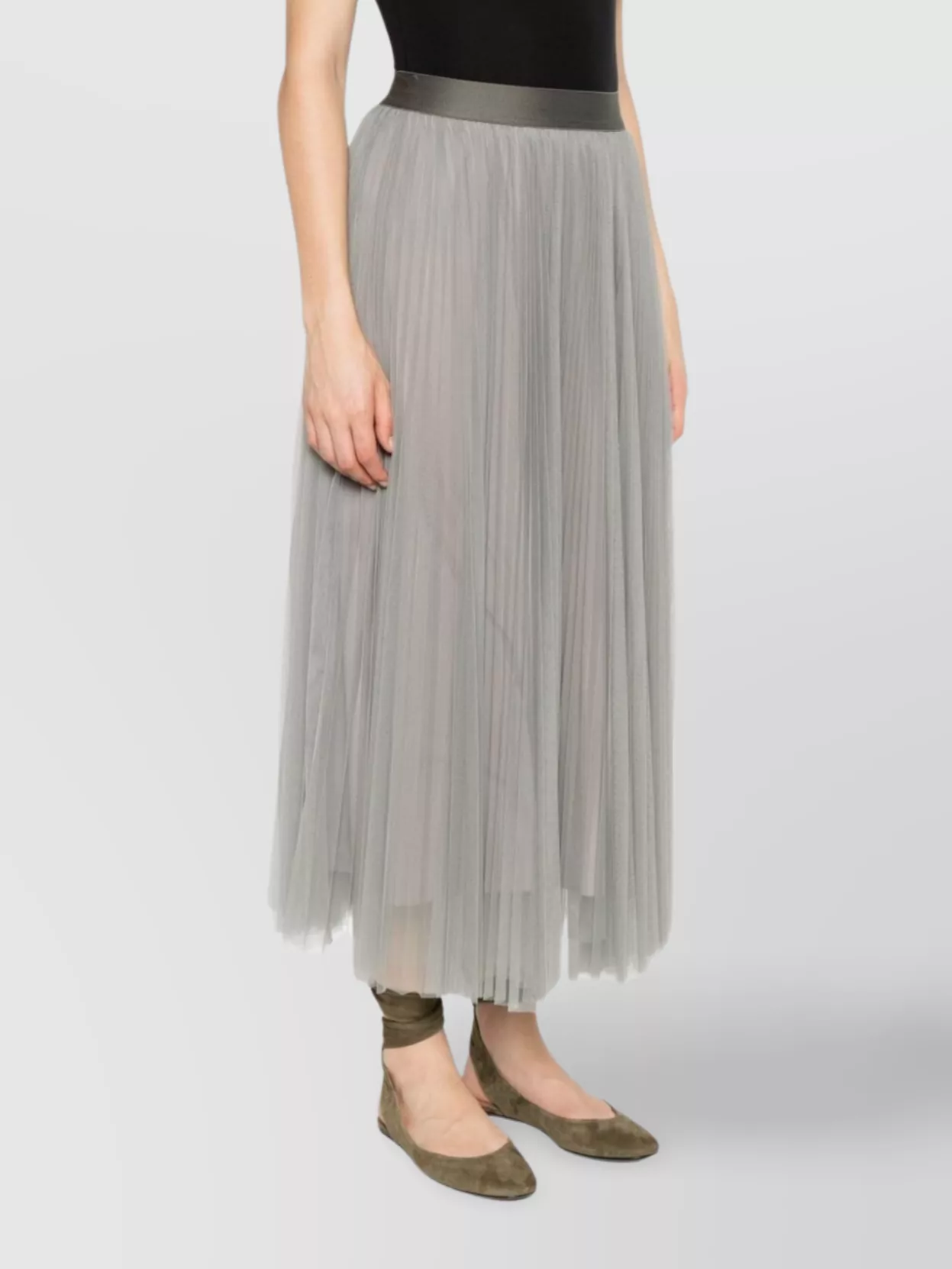 Forte Forte Midi A-Line Tulle Pleated Skirt