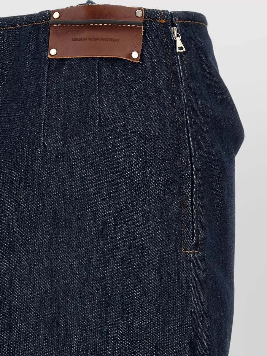 Dries Van Noten Asymmetric Draped Denim Skirt