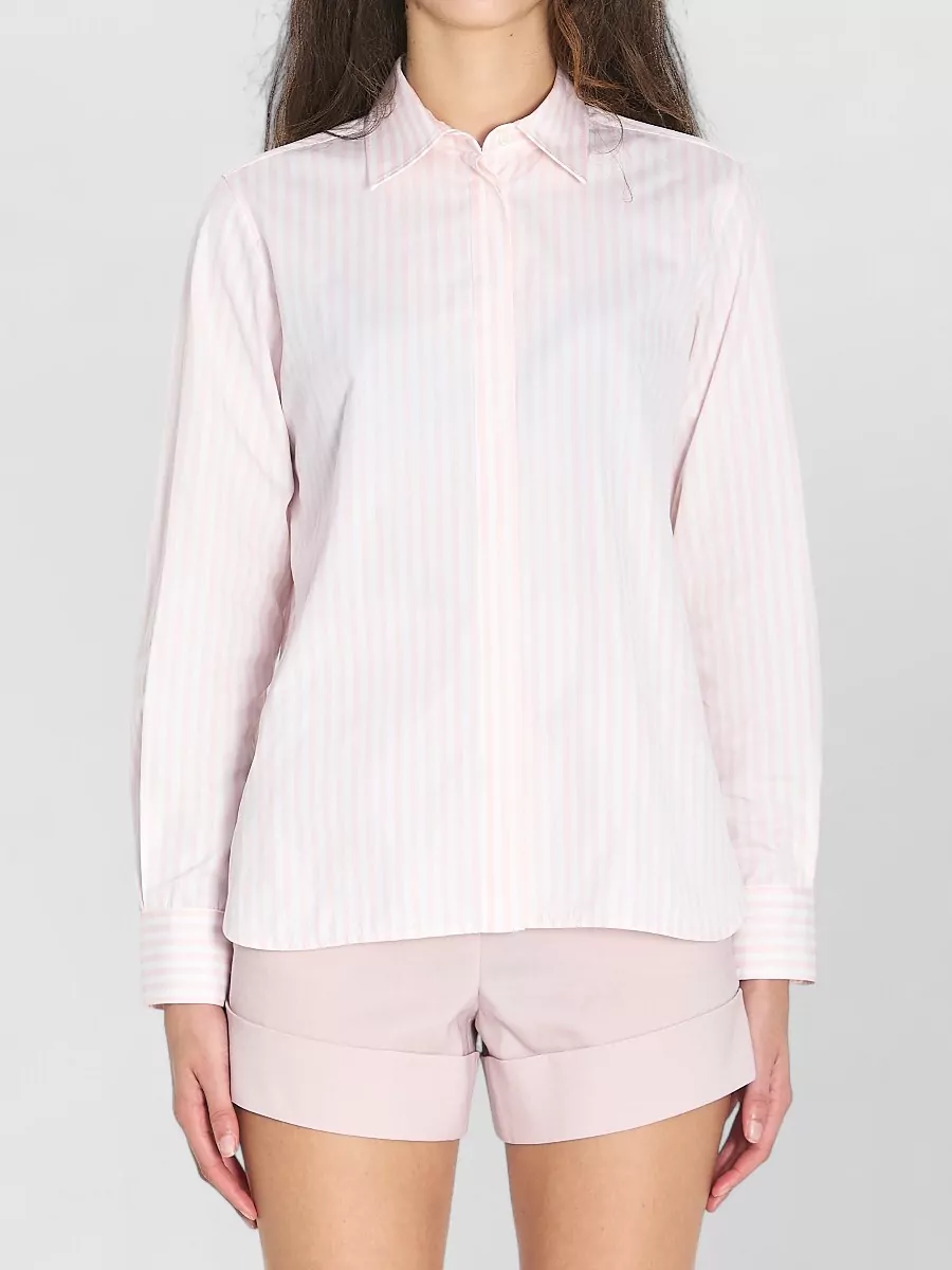 Max Mara Striped cotton poplin long-sleeve shirt
