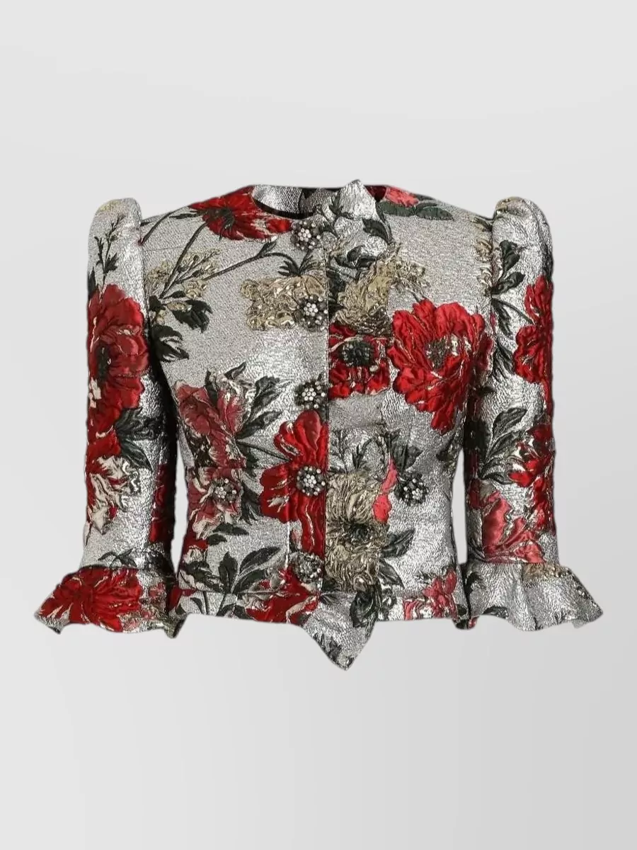 Dolce&Gabbana Silk Cropped Jacquard Jacket