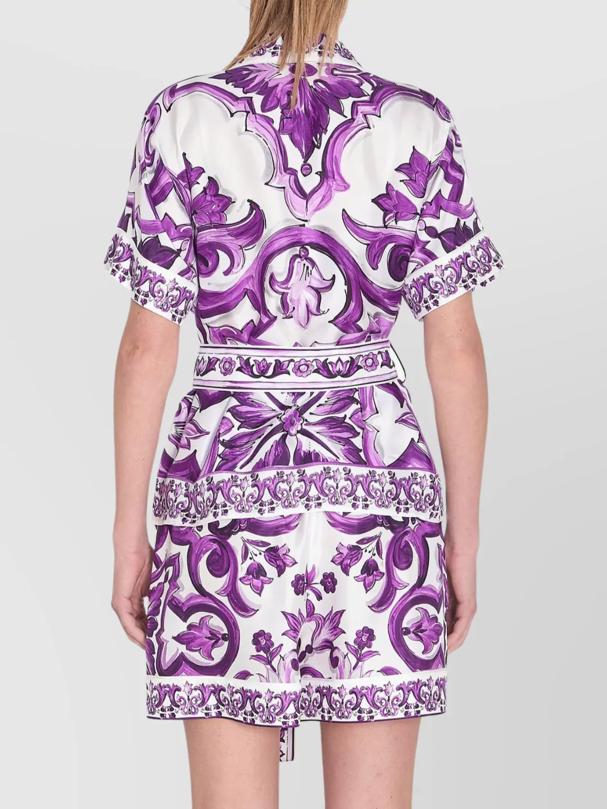 Dolce&Gabbana Maiolica Floral Print Shirt Dress