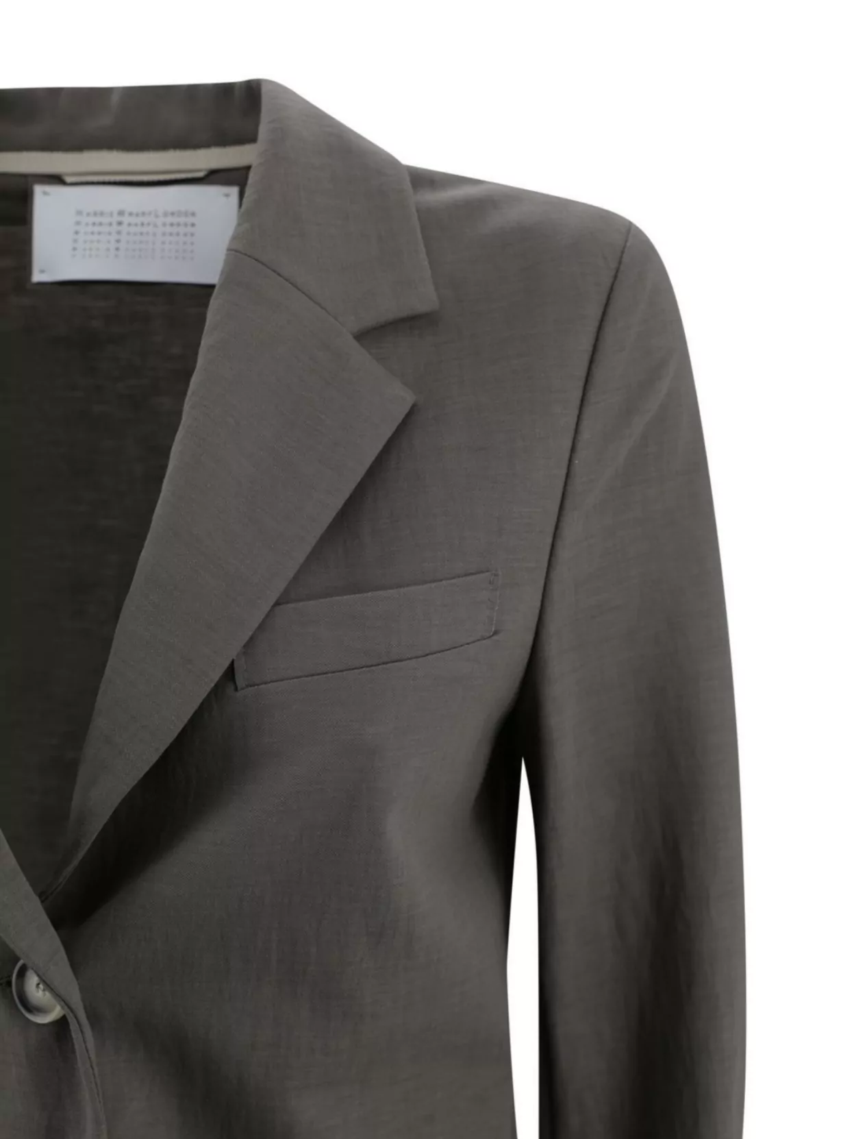 HARRIS WHARF LONDON SINGLE-BREASTED WATERPROOF RAYON BLAZER WITH NOTCH LAPEL