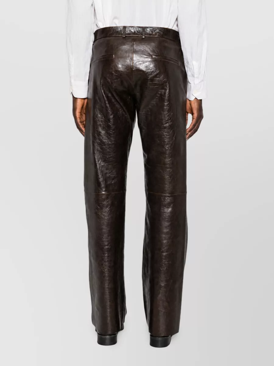 Emporio Armani Leather Wide-Leg Trousers