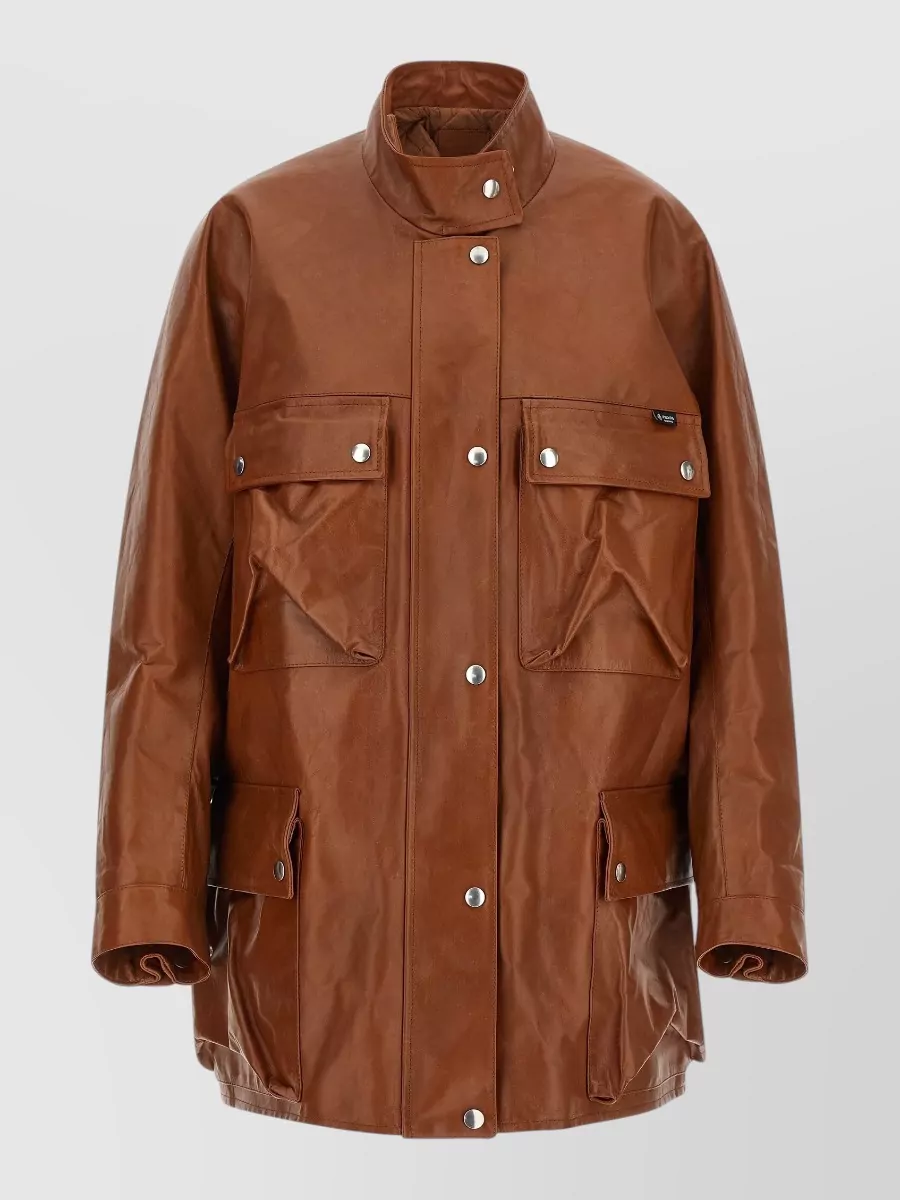 Prada Leather quilted single-breasted coat