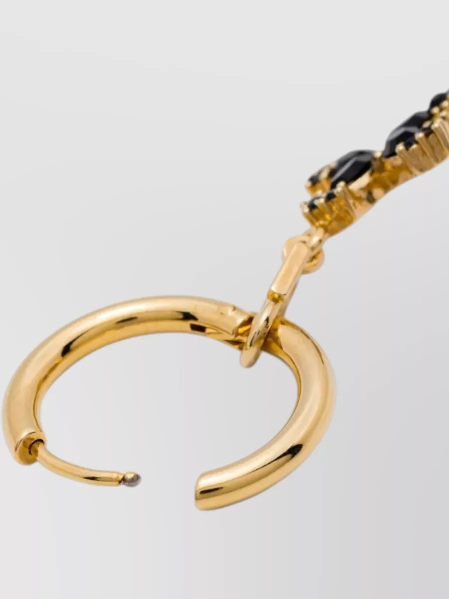 Dolce&Gabbana Rhinestone Cross Pendant Hoop Earrings