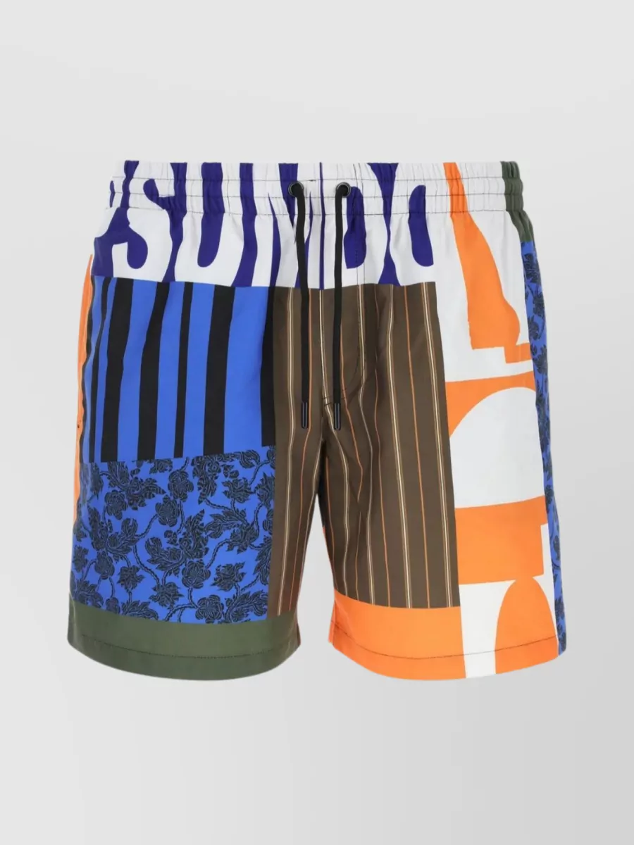 Shop Dries Van Noten Pocket Detail Patterned Swim Shorts In Green