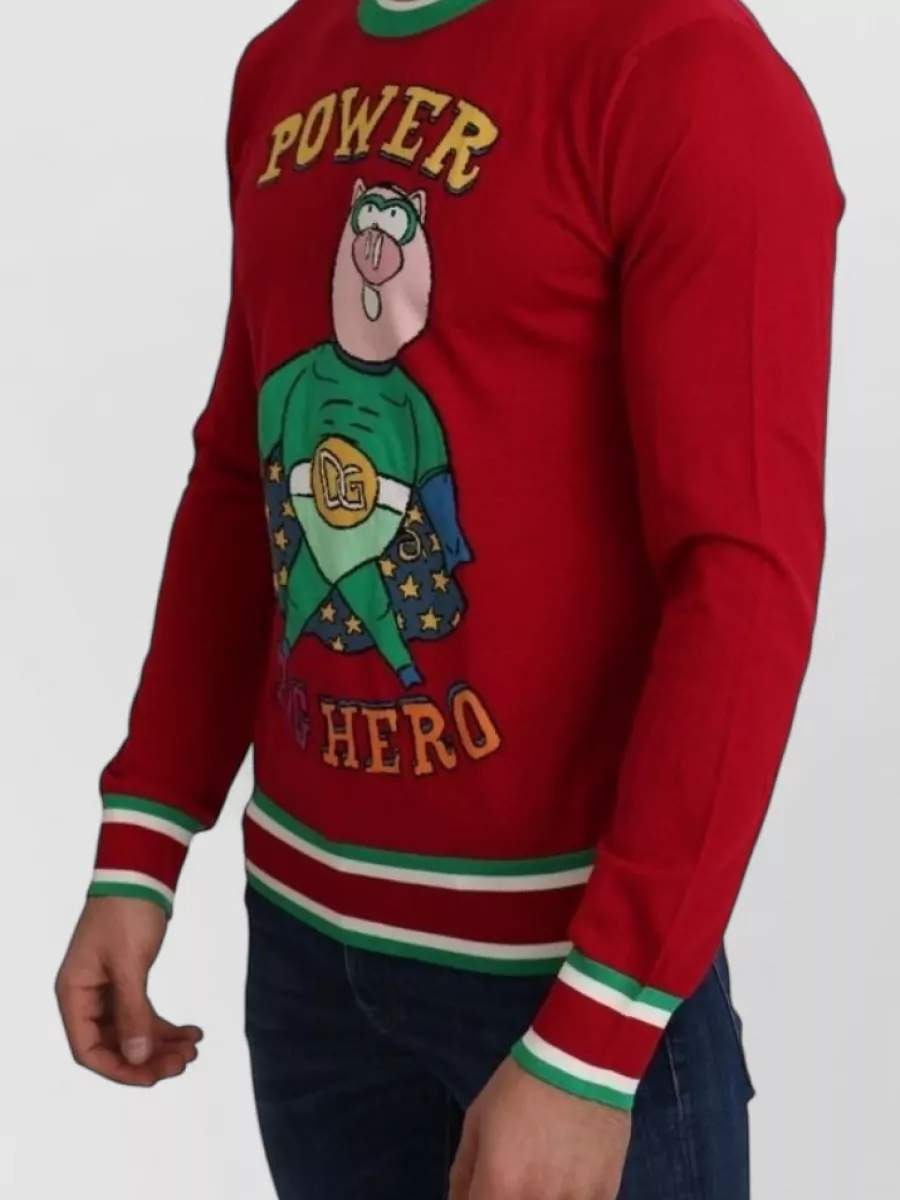 Dolce&Gabbana Wool Silk Intarsia Knit Sweater