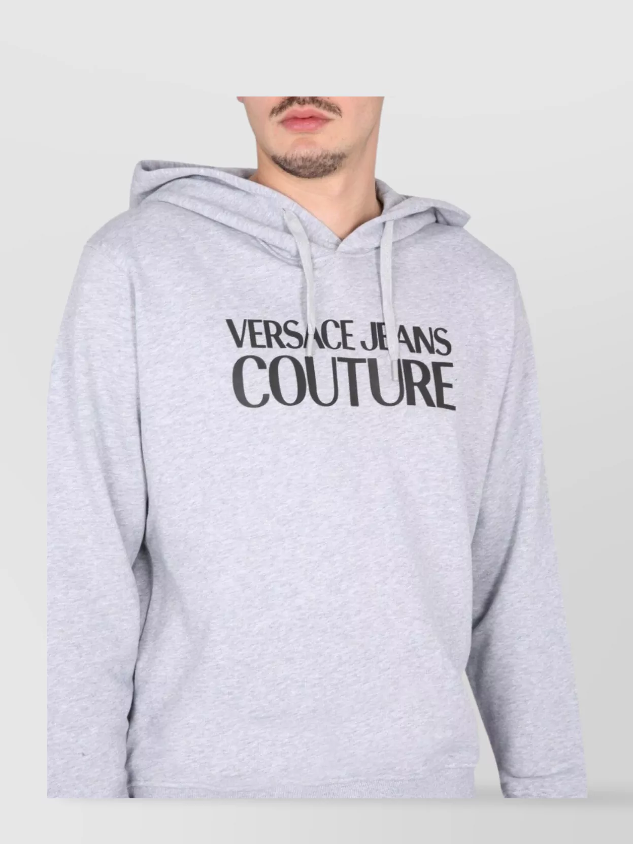 Shop Versace Jeans Couture Logo Hooded Cross-neck Sweater