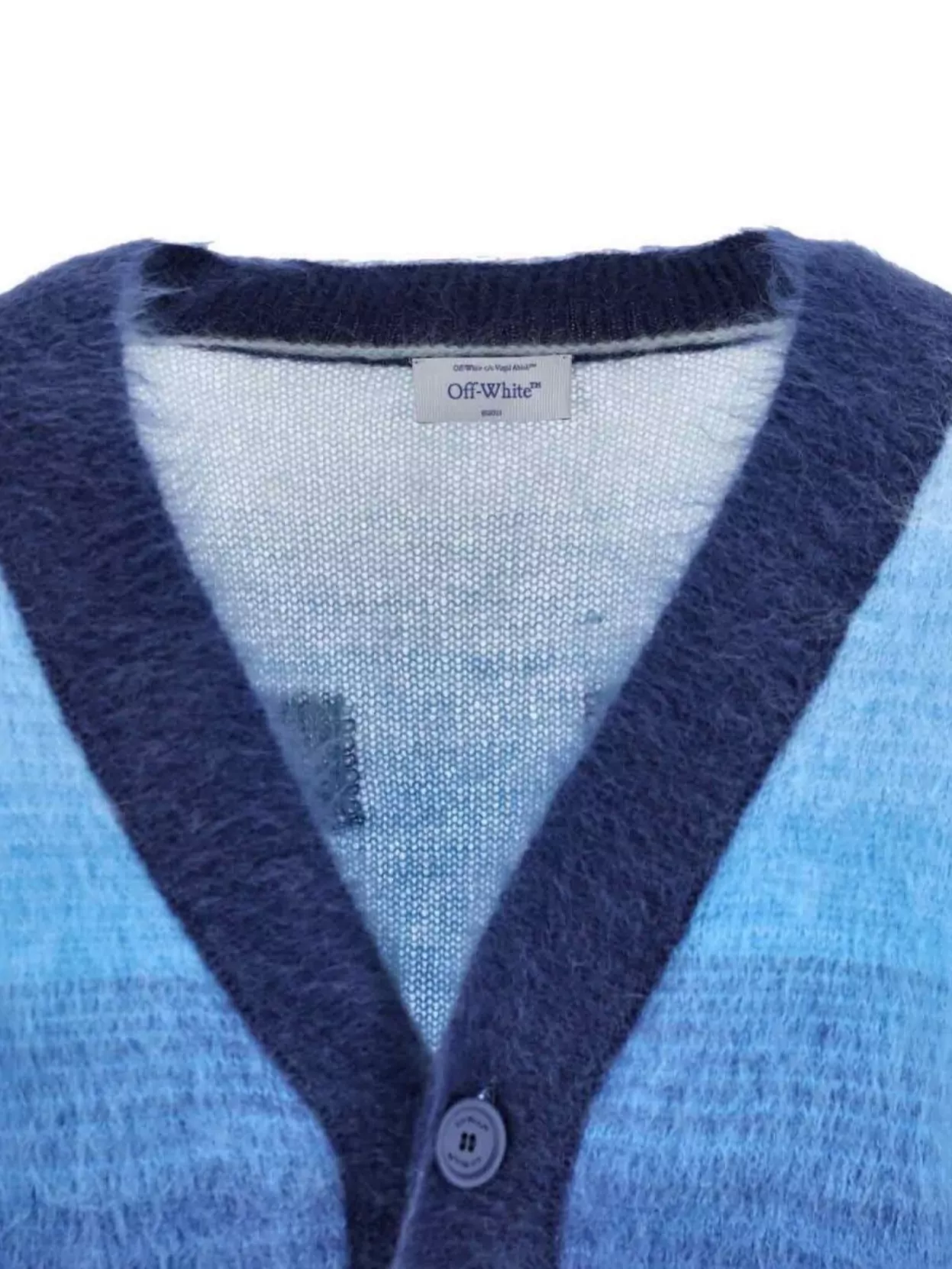 Off-White Gradient Crewneck Sweater With Ribbed Cuffs And Hem