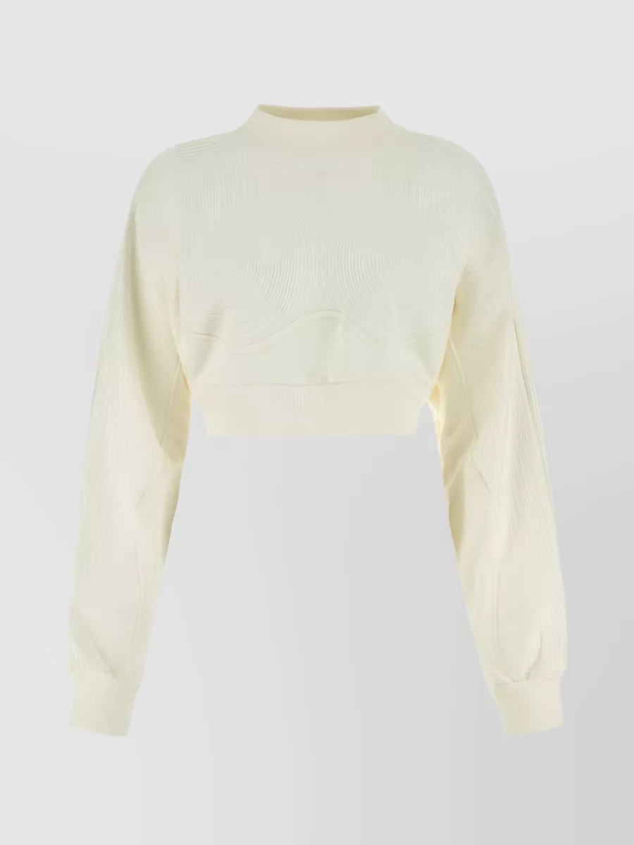 Shop Off-white Vortix Cor Embossed Crewneck Cropped Top In Pastel