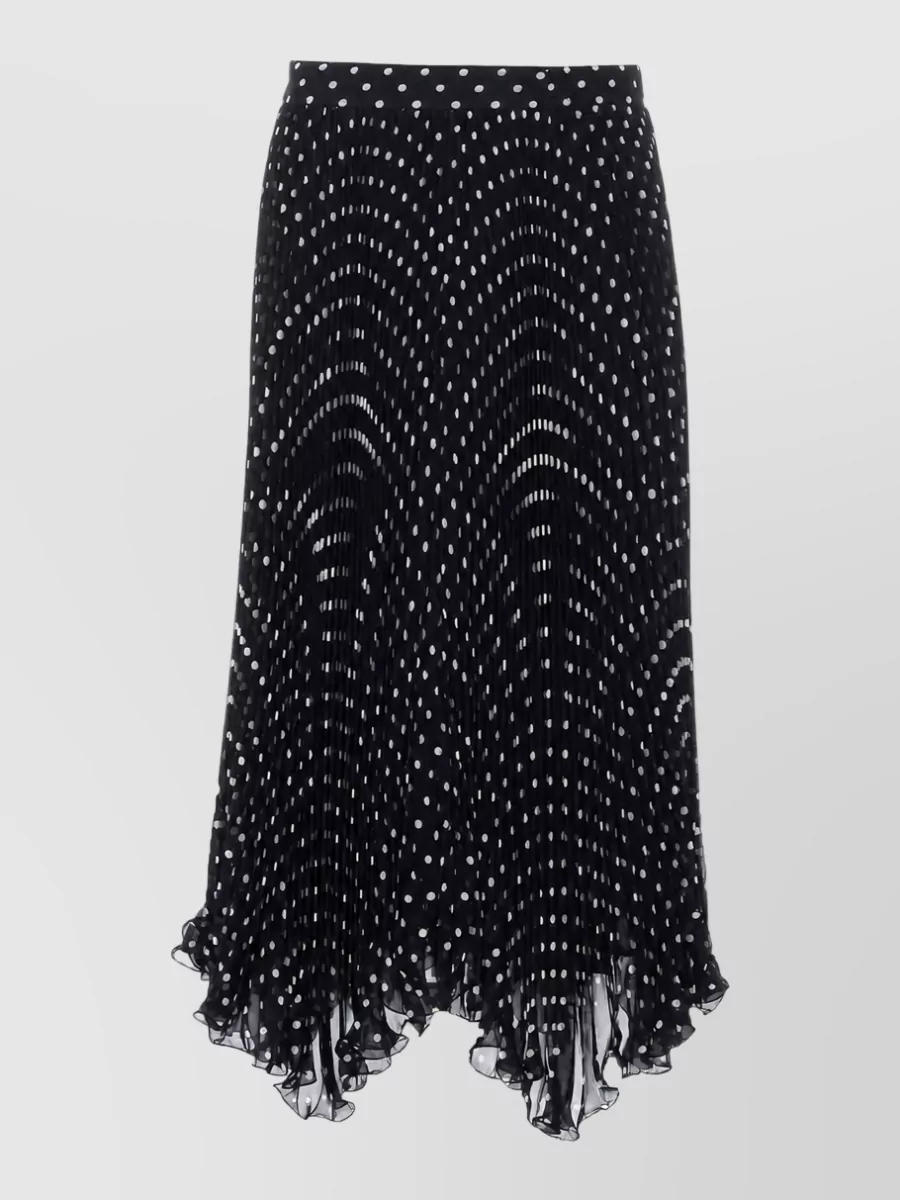 Valentino Silk Pleated Skirt In Black
