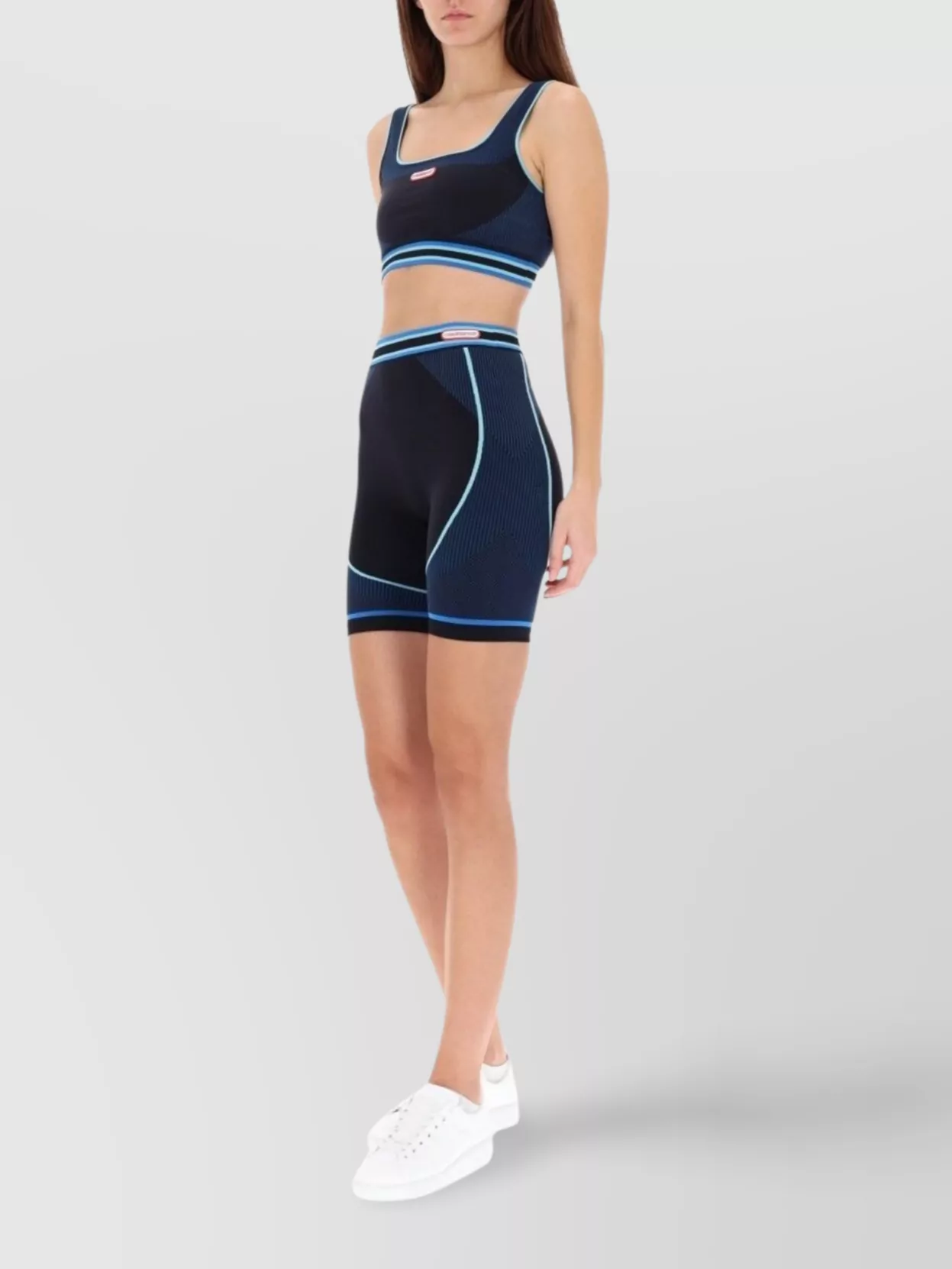 Casablanca Breathable High-waisted Stretch Shorts In Blue