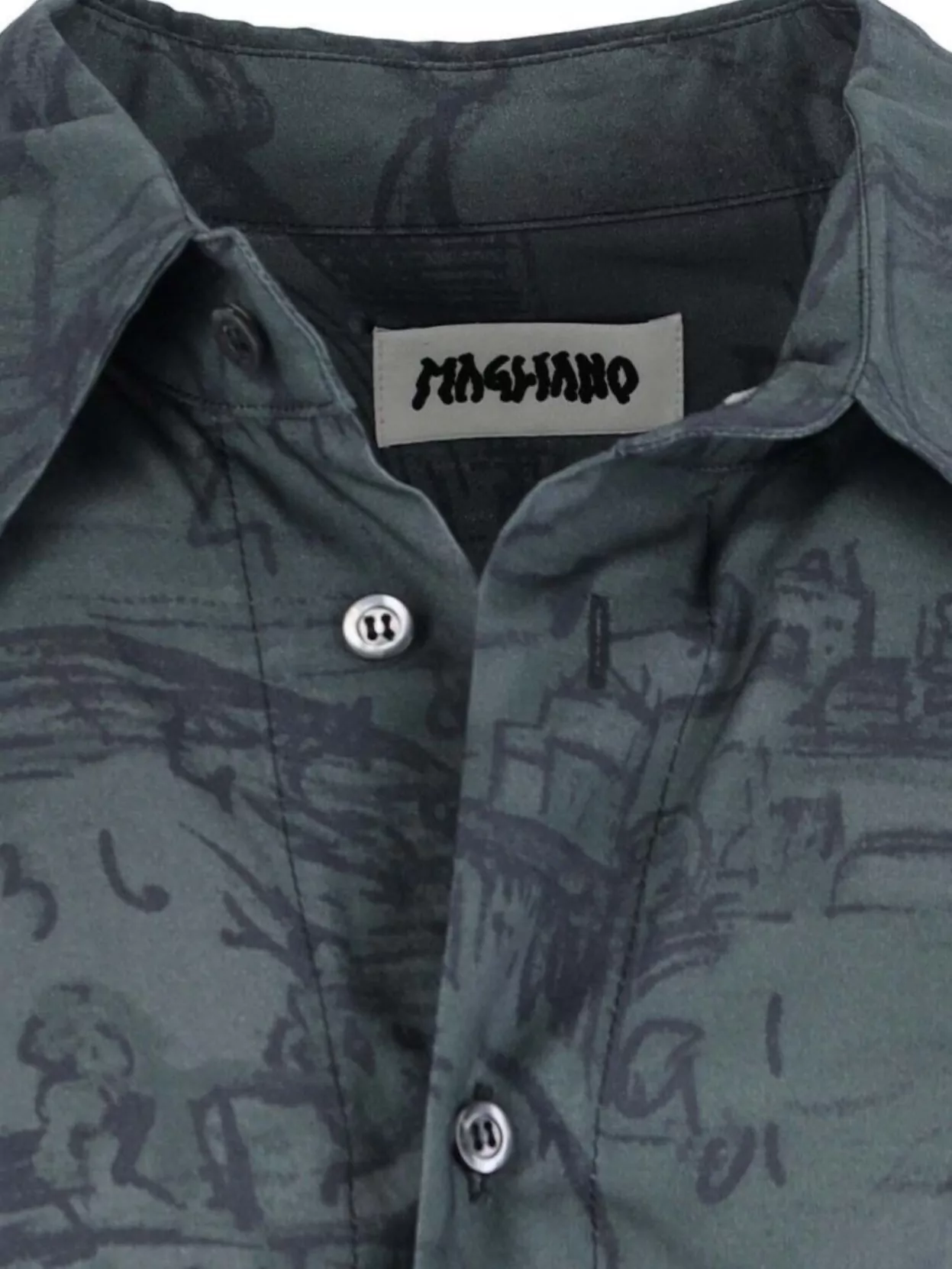 Magliano Casual Shirt With Graphic Print And Front Pocket