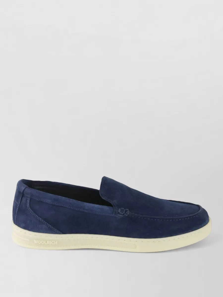 Woolrich Suede Slip On Sneakers Round Toe Rubber