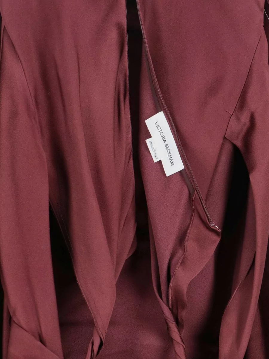 Victoria Beckham Asymmetric Draped Sleeveless Knee Length Dress