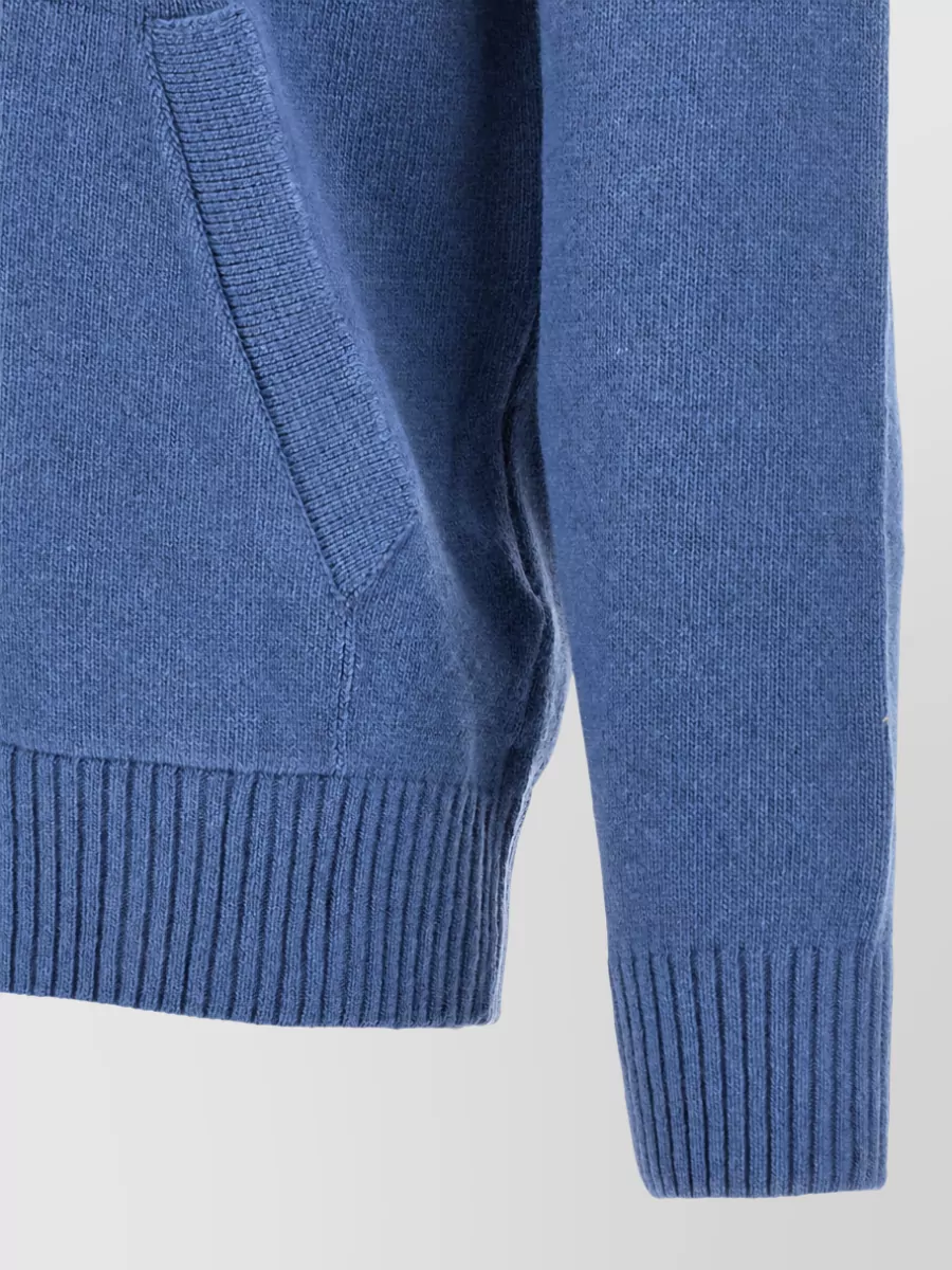 C.p. Company Wool Ribbed High Neck Zip Cardigan