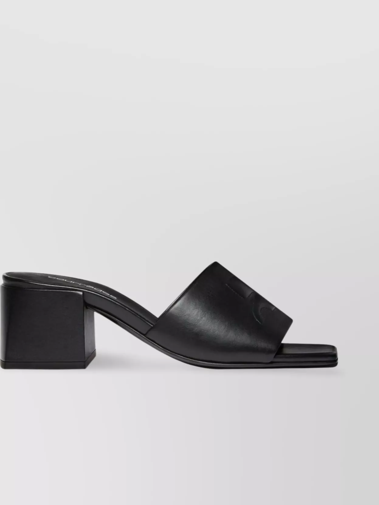 COURRÈGES HEEL BLOCK SANDALS SQUARE OPEN TOE