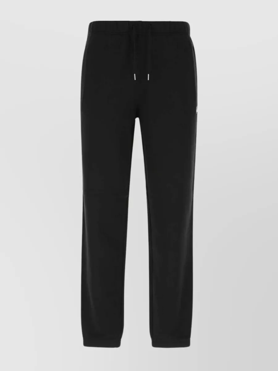 Shop Fred Perry Elastic Waistband Ribbed Cuff Trousers In Black