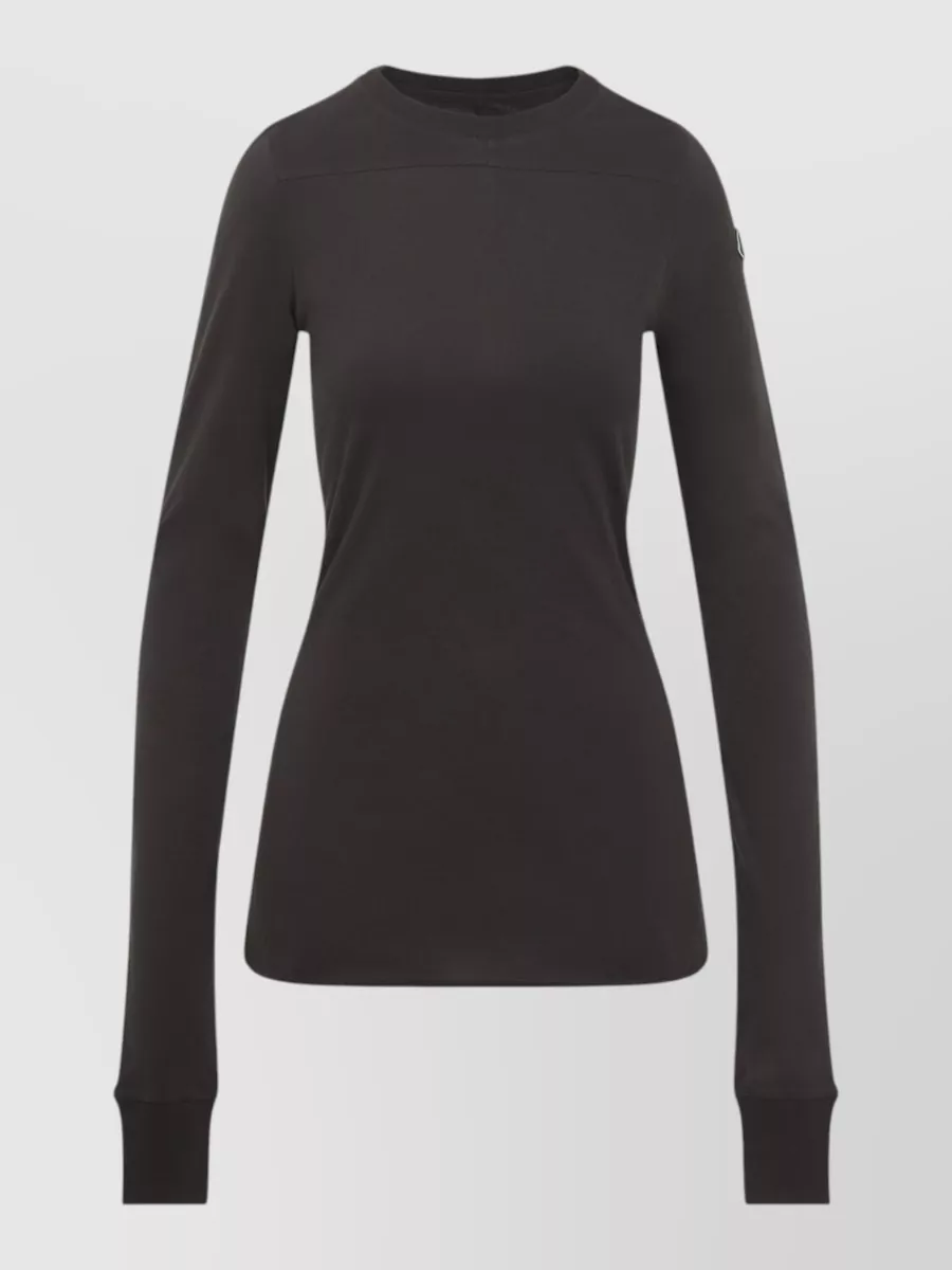 Moncler Cotton slim fit panelled long sleeve crewneck top