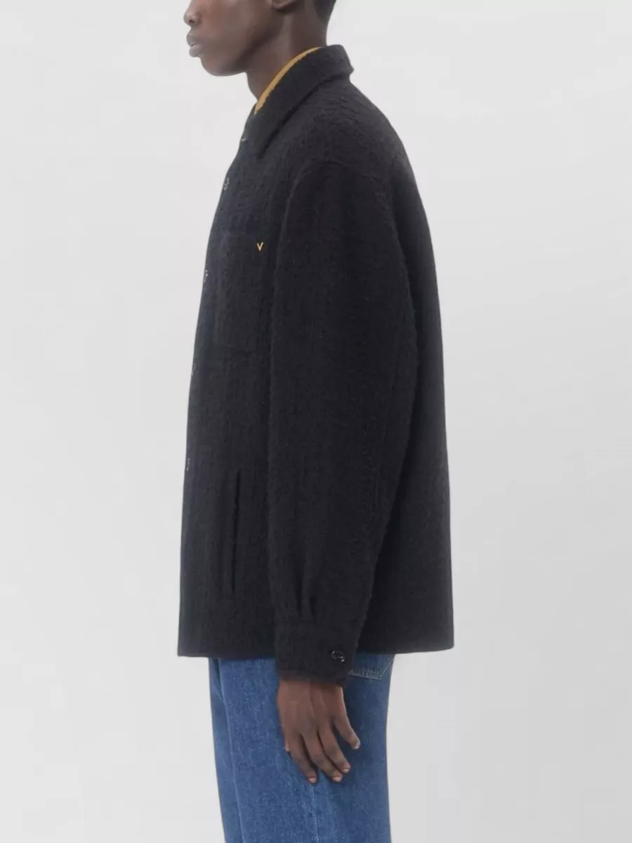 Valentino Tweed Oversized Single-Breasted Coat