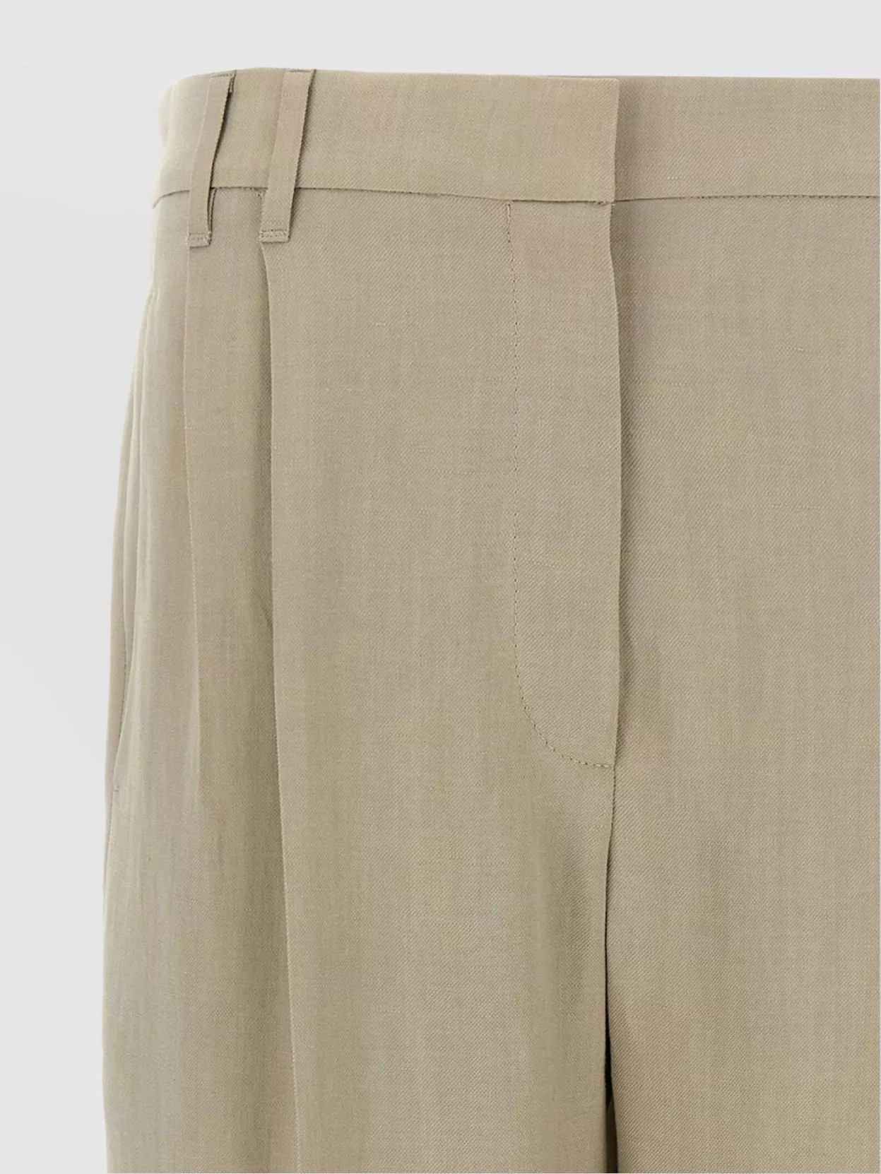Brunello Cucinelli Women Slouchy Trousers In Sparkling Linen Canvas With Jewellery