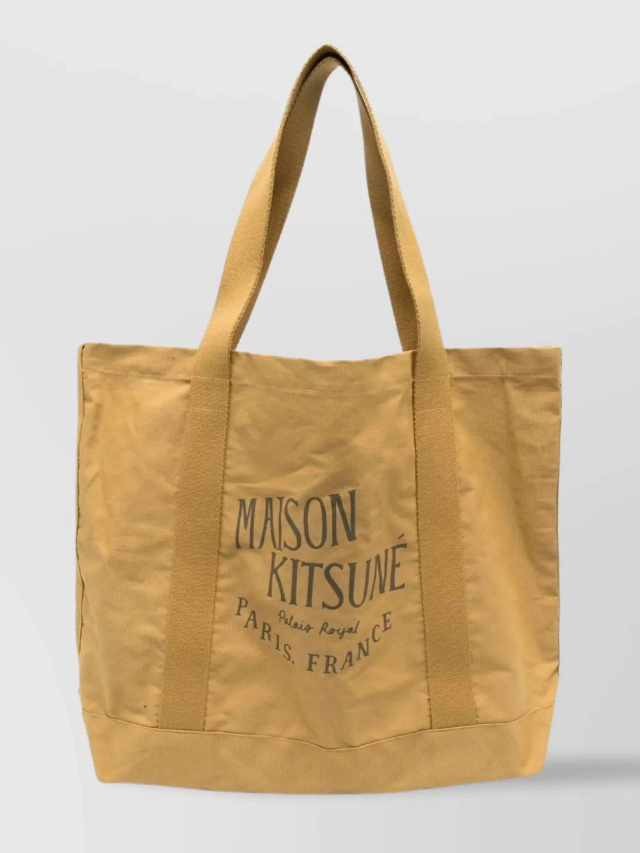 Shop Maison Kitsuné Twin Handle Tote Bag In Classic Silhouette In Brown
