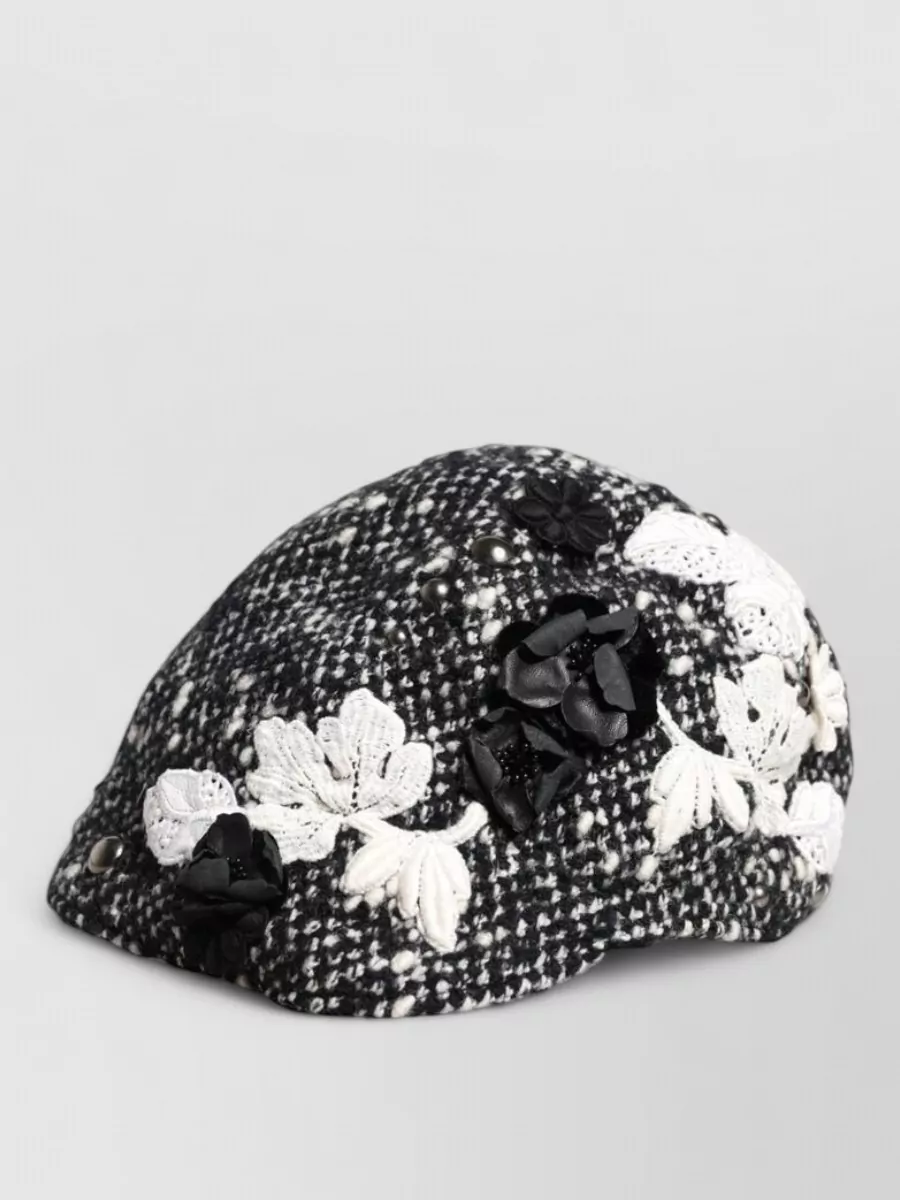 Dolce&Gabbana floral appliqué cloche hat