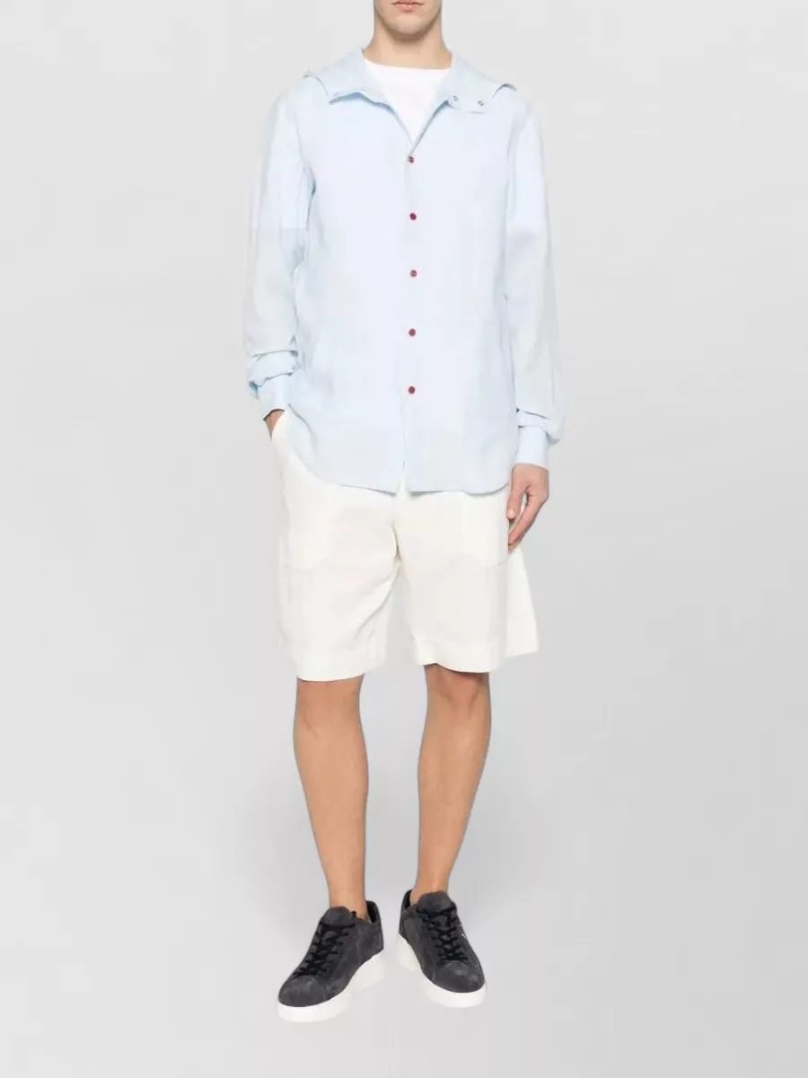 Kiton Linen Hooded Shirt